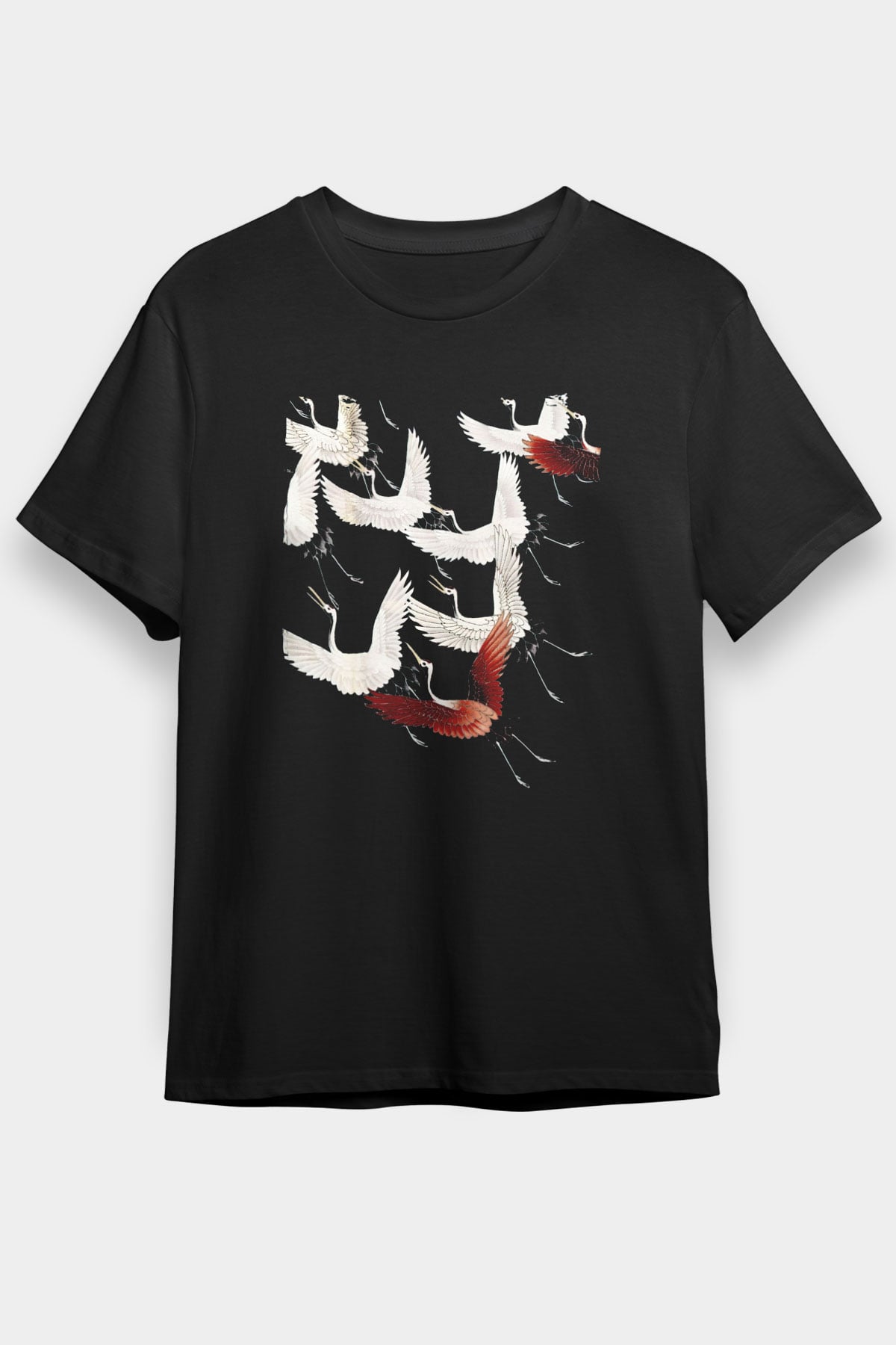 Kuş Siyah Unisex Tişört T-Shirt - TişörtFabrikası