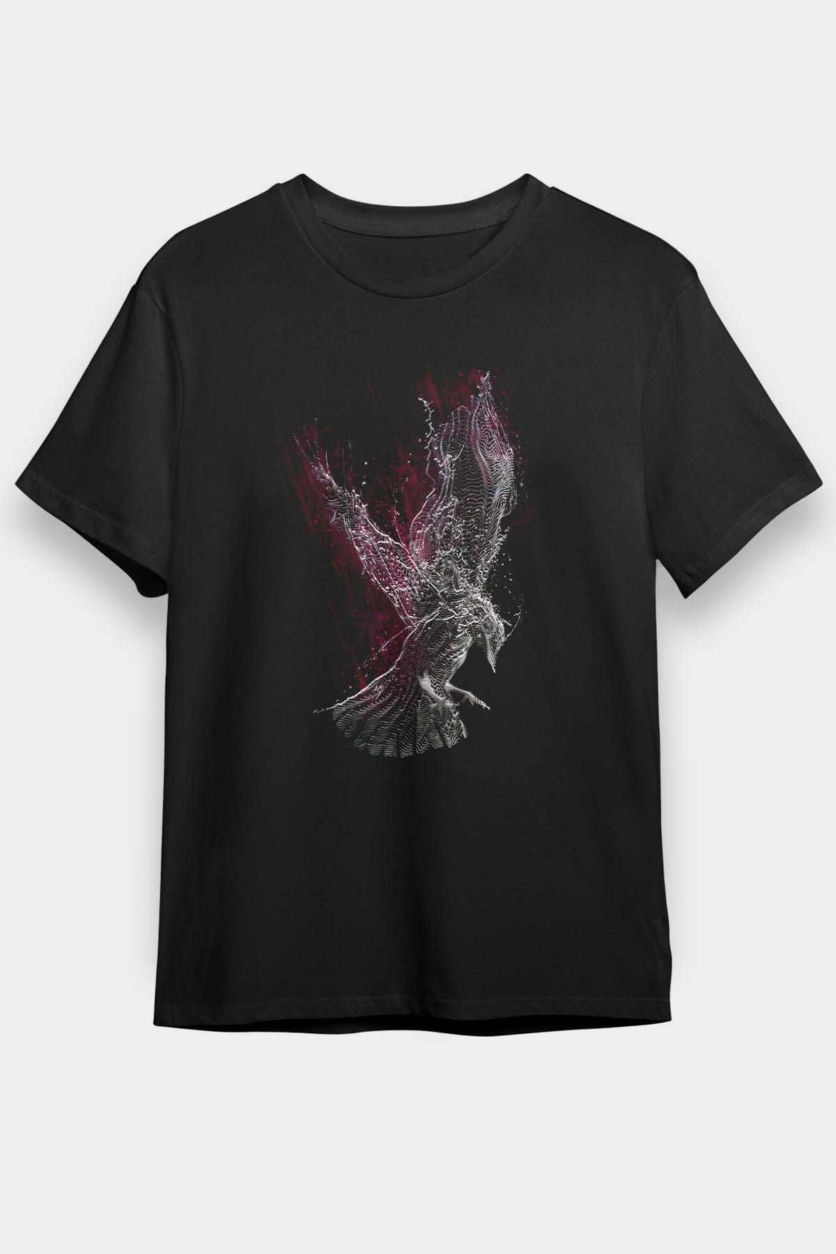 Kuş Siyah Unisex Tişört T-Shirt - TişörtFabrikası