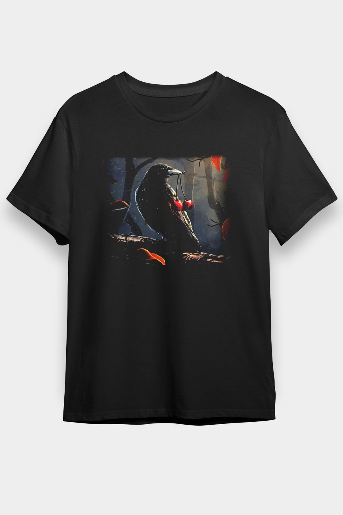 Kuş Siyah Unisex Tişört T-Shirt - TişörtFabrikası