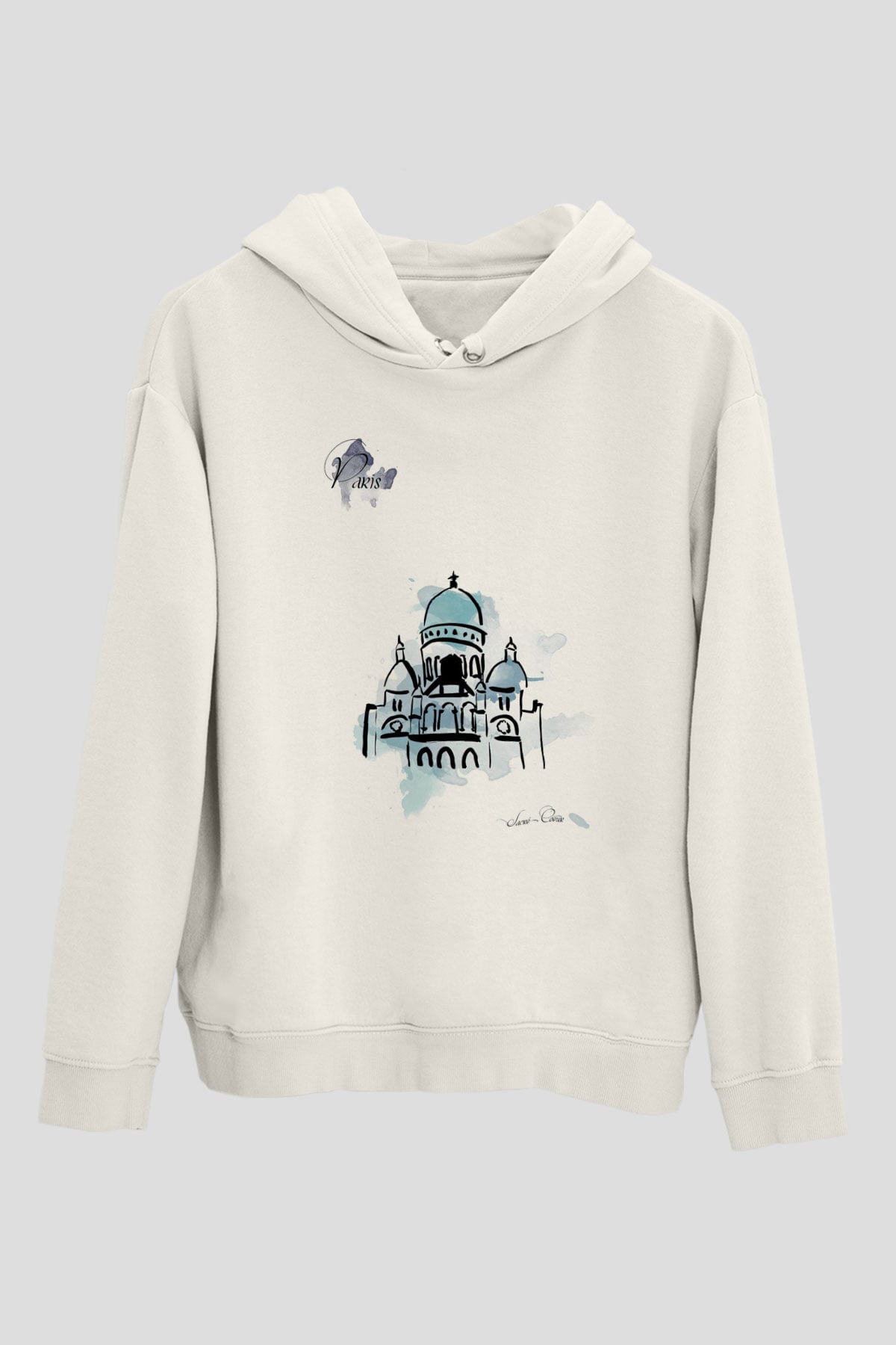 Kutsal Kalp Bazilikası Beyaz Unisex Hoodie