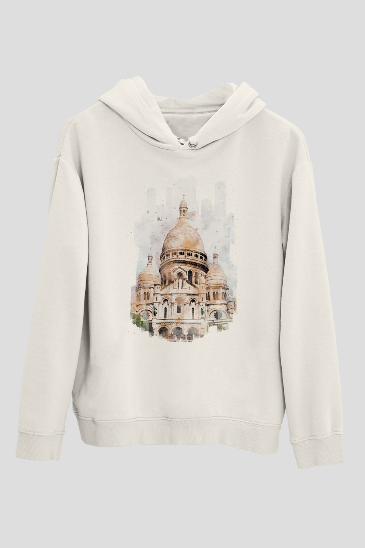 Kutsal Kalp Bazilikası Beyaz Unisex Hoodie