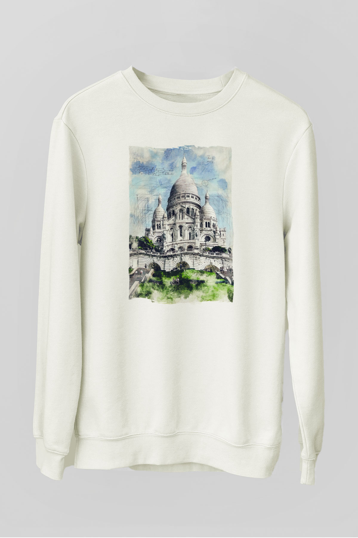 Kutsal Kalp Bazilikası Beyaz Unisex Sweatshirt