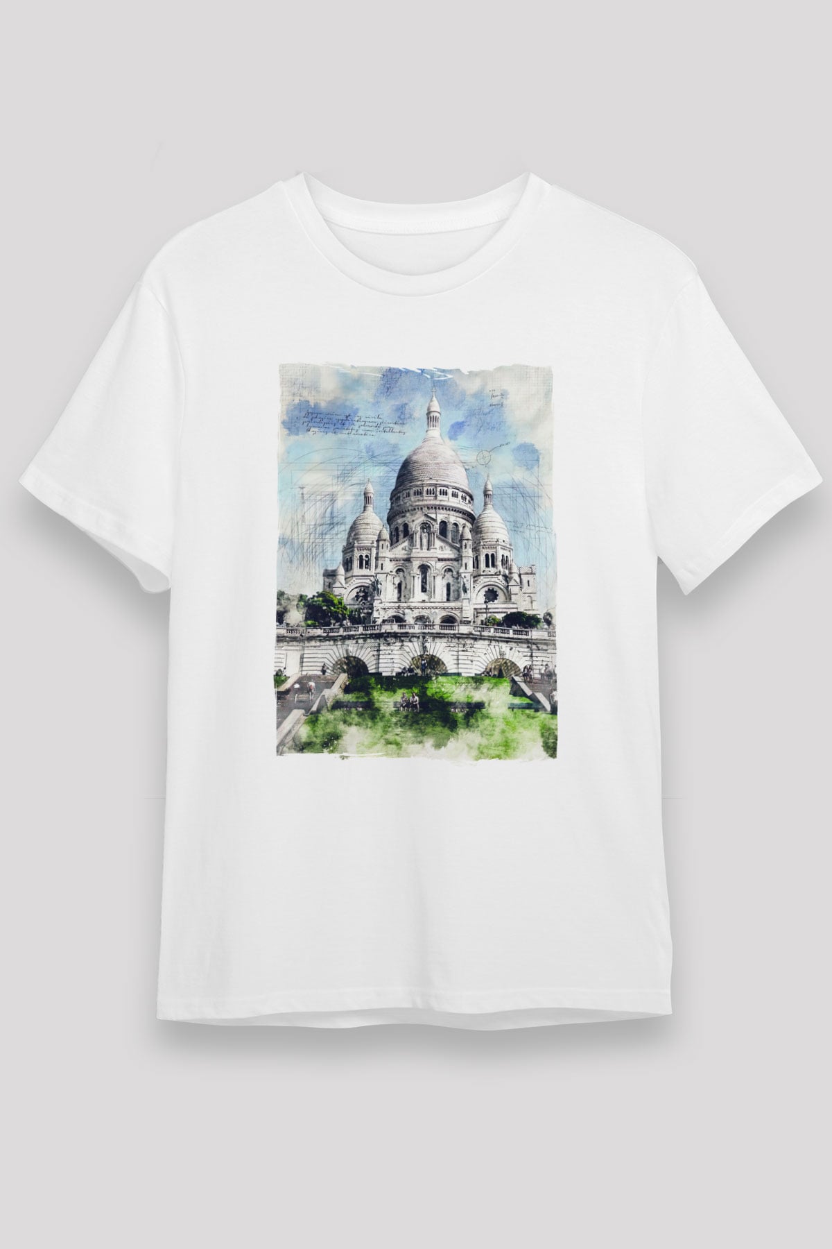 Kutsal Kalp Bazilikası Beyaz Unisex Tişört T-Shirt - TişörtFabrikası
