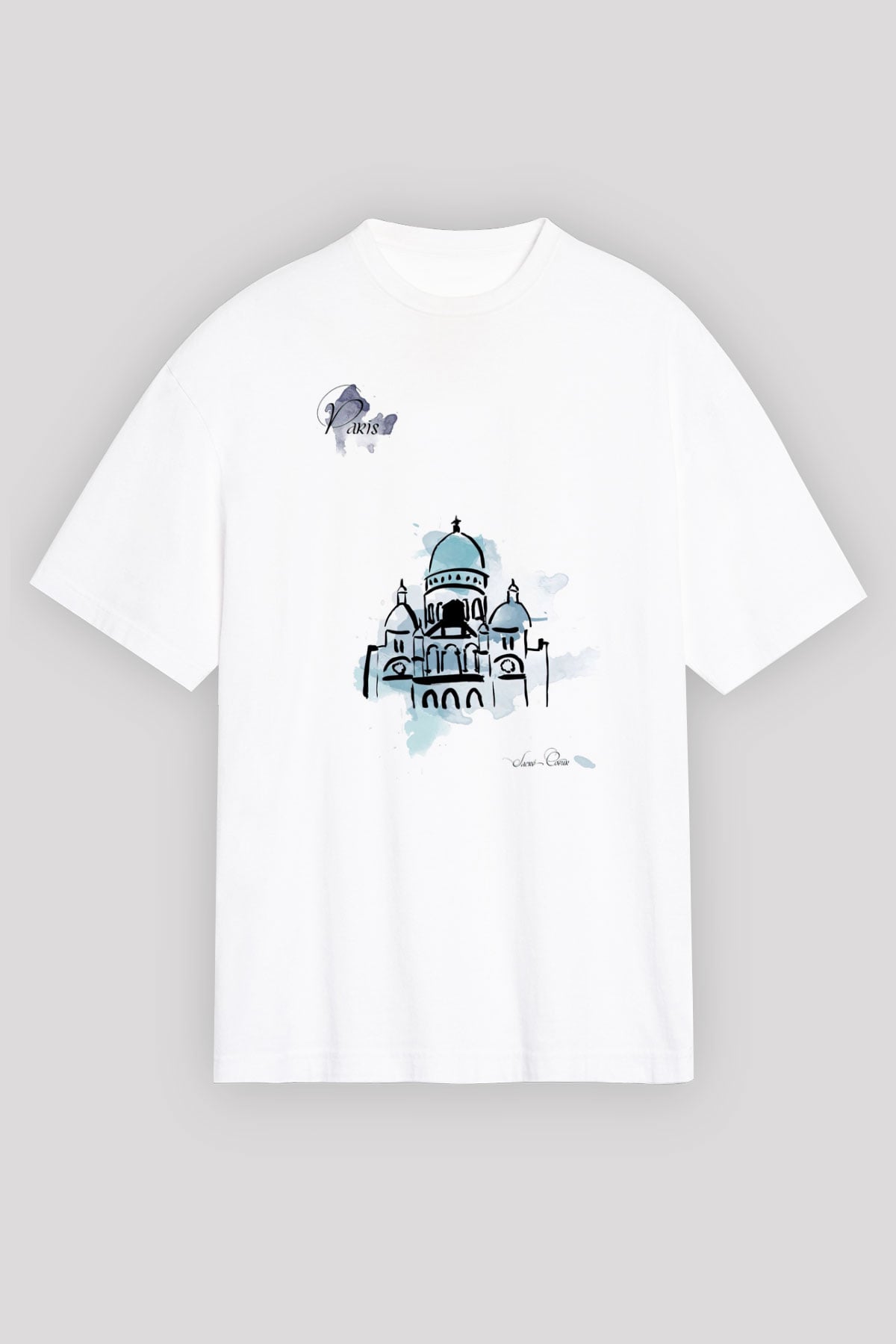 Kutsal Kalp Bazilikası Beyaz Unisex Tişört T-Shirt - TişörtFabrikası