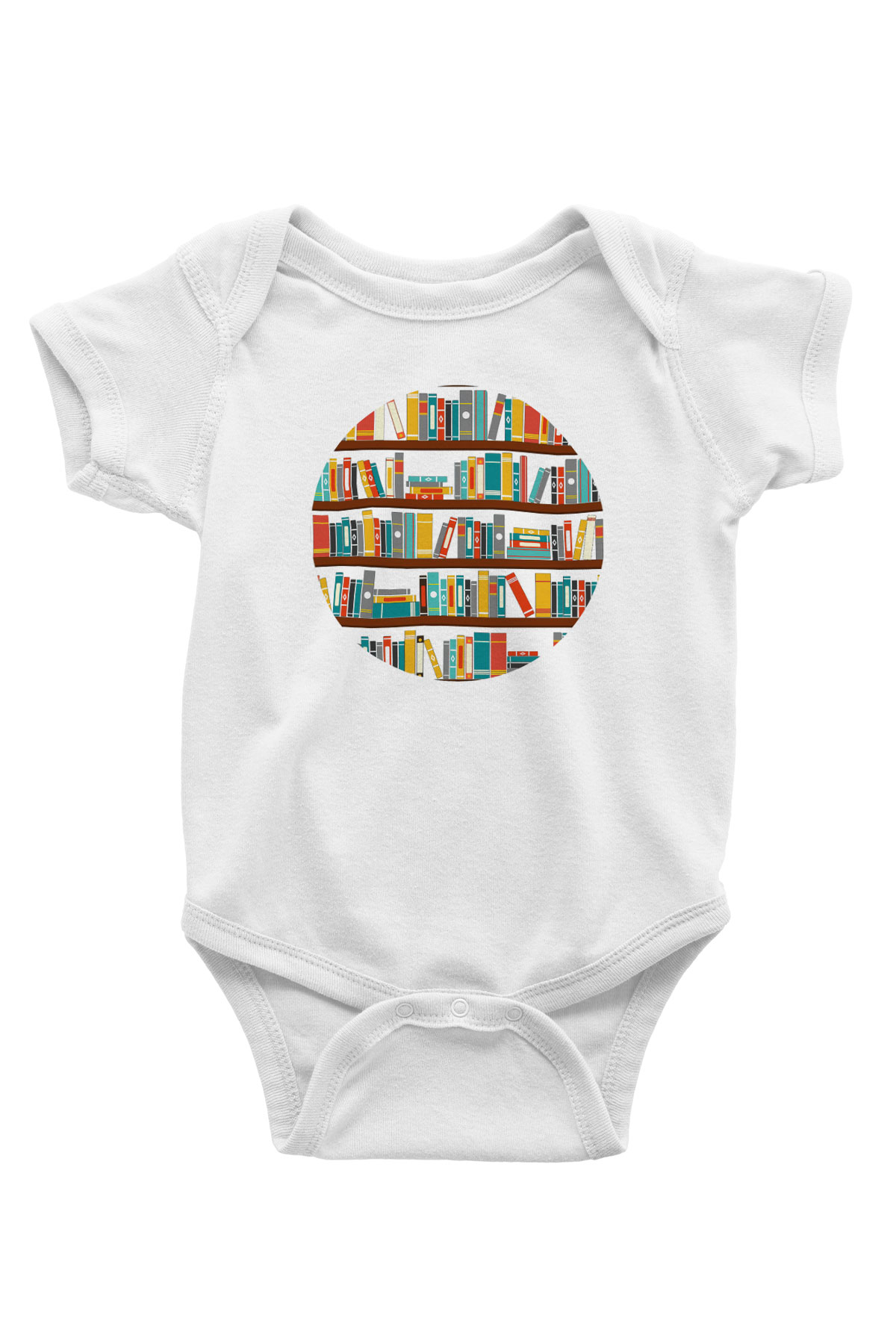 Kütüphaneci Baskılı Beyaz Unisex Bebek Body - Zıbın