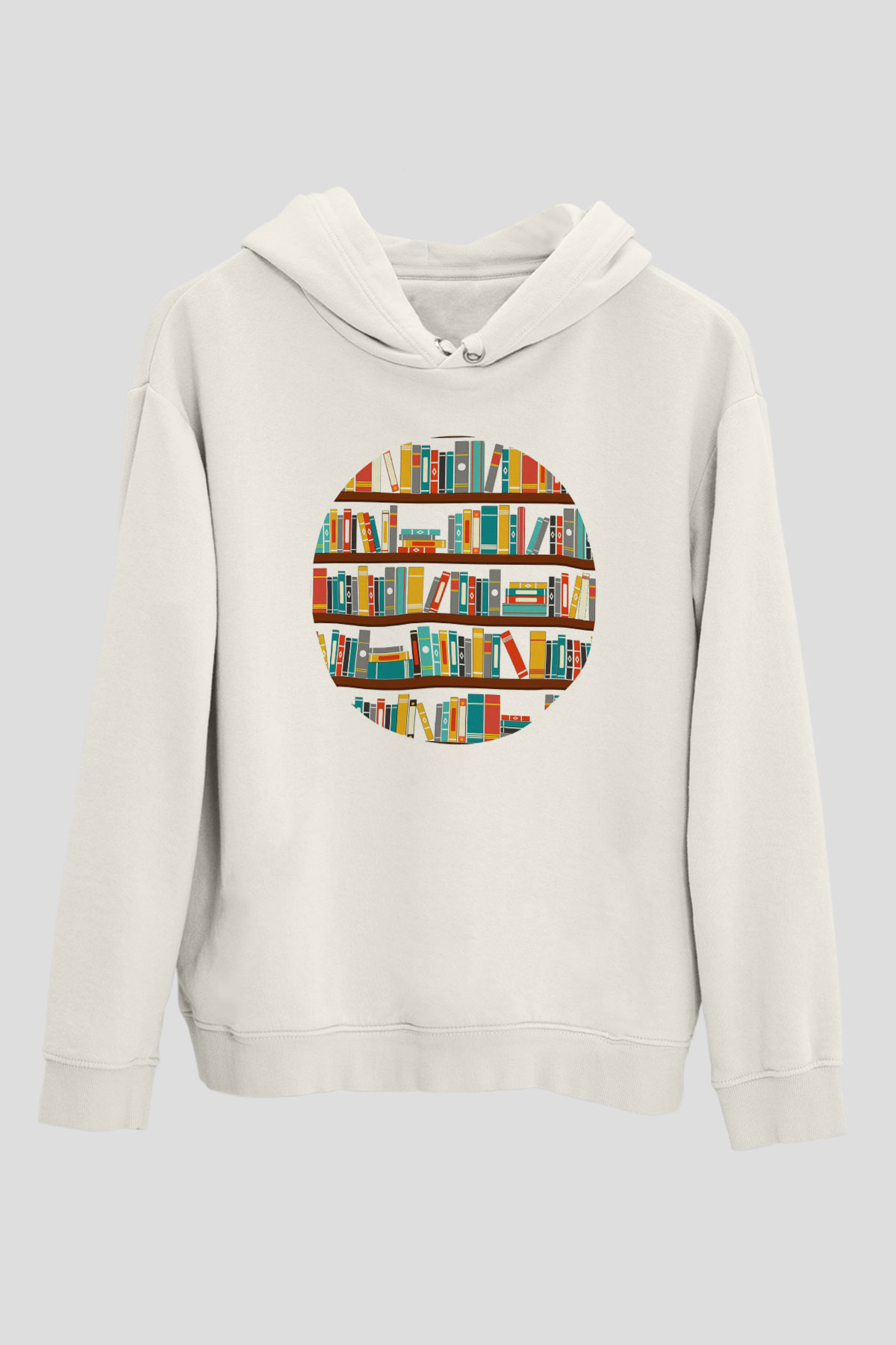 Kütüphaneci Beyaz Unisex Hoodie