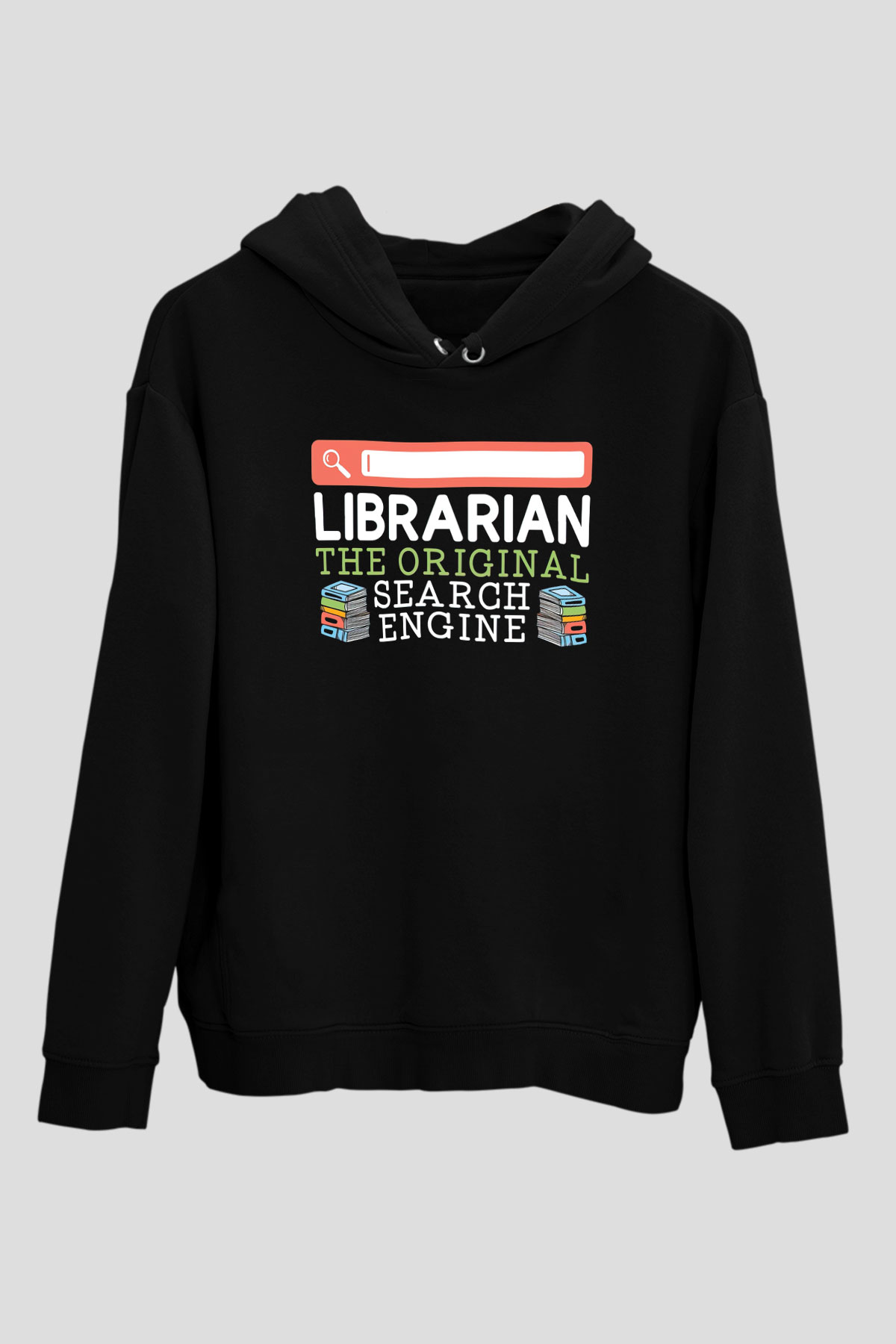 Kütüphaneci Siyah Unisex Kapüşonlu Sweatshirt