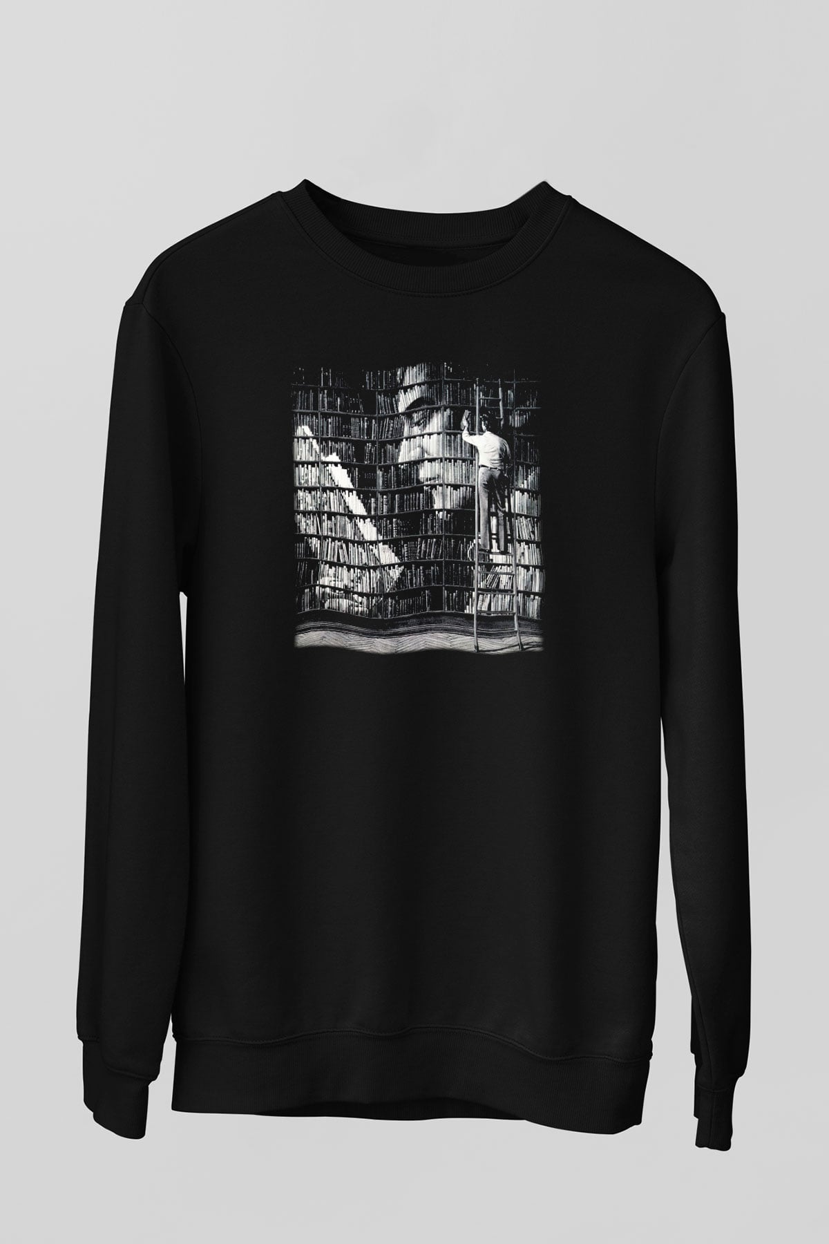 Kütüphaneci Siyah Unisex Sweatshirt