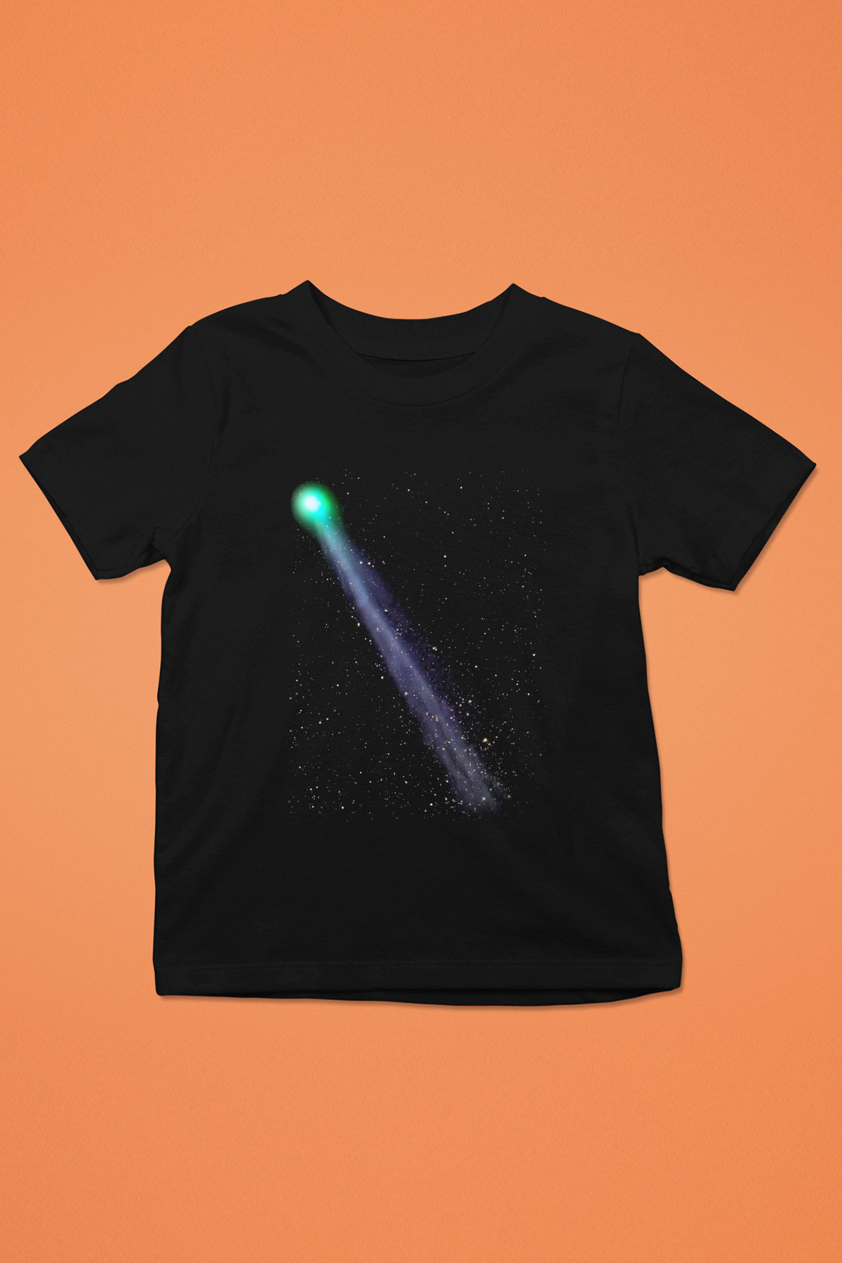 Kuyruklu yıldız Baskılı Siyah Unisex Çocuk Tişört