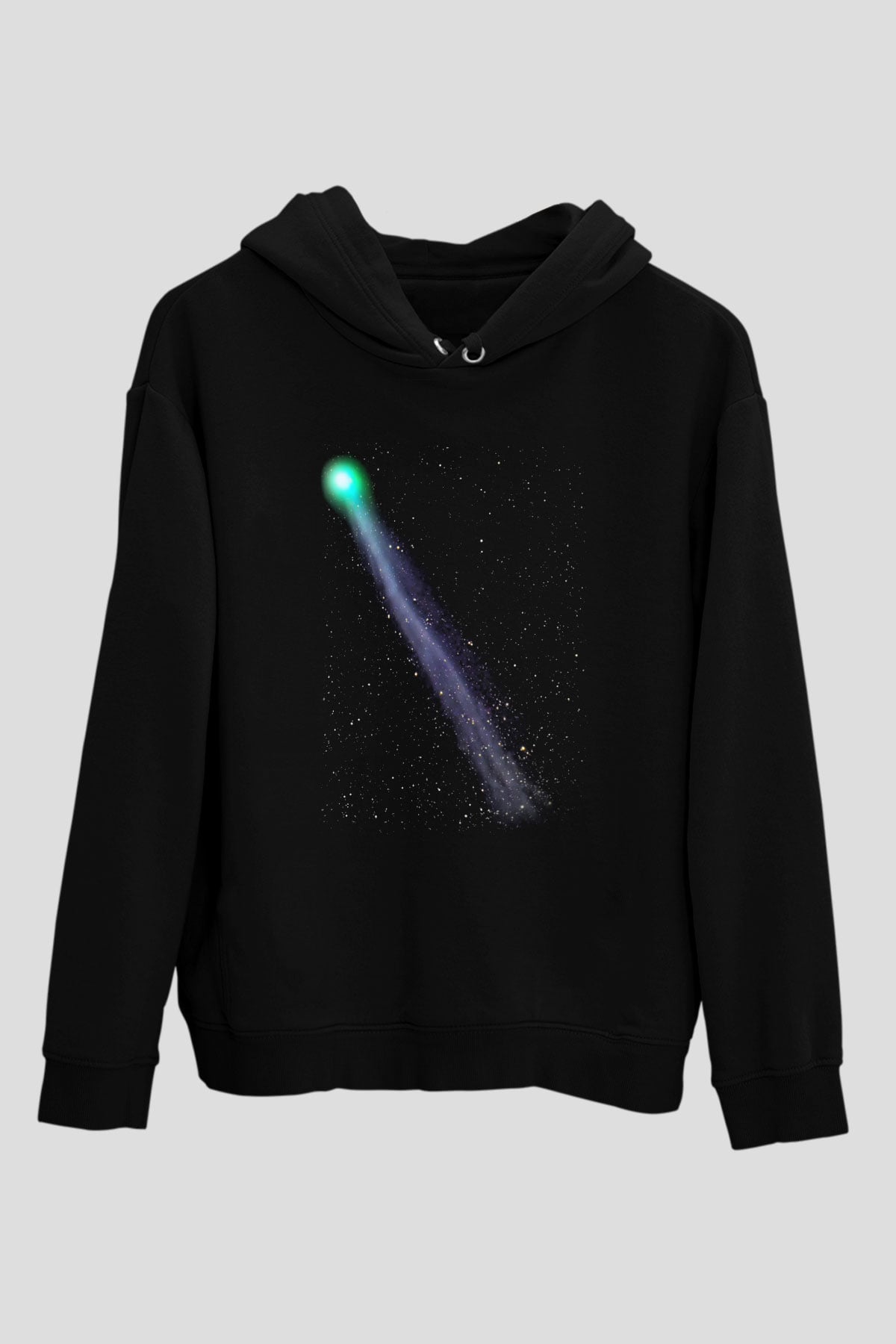 Kuyruklu yıldız Siyah Unisex Hoodie