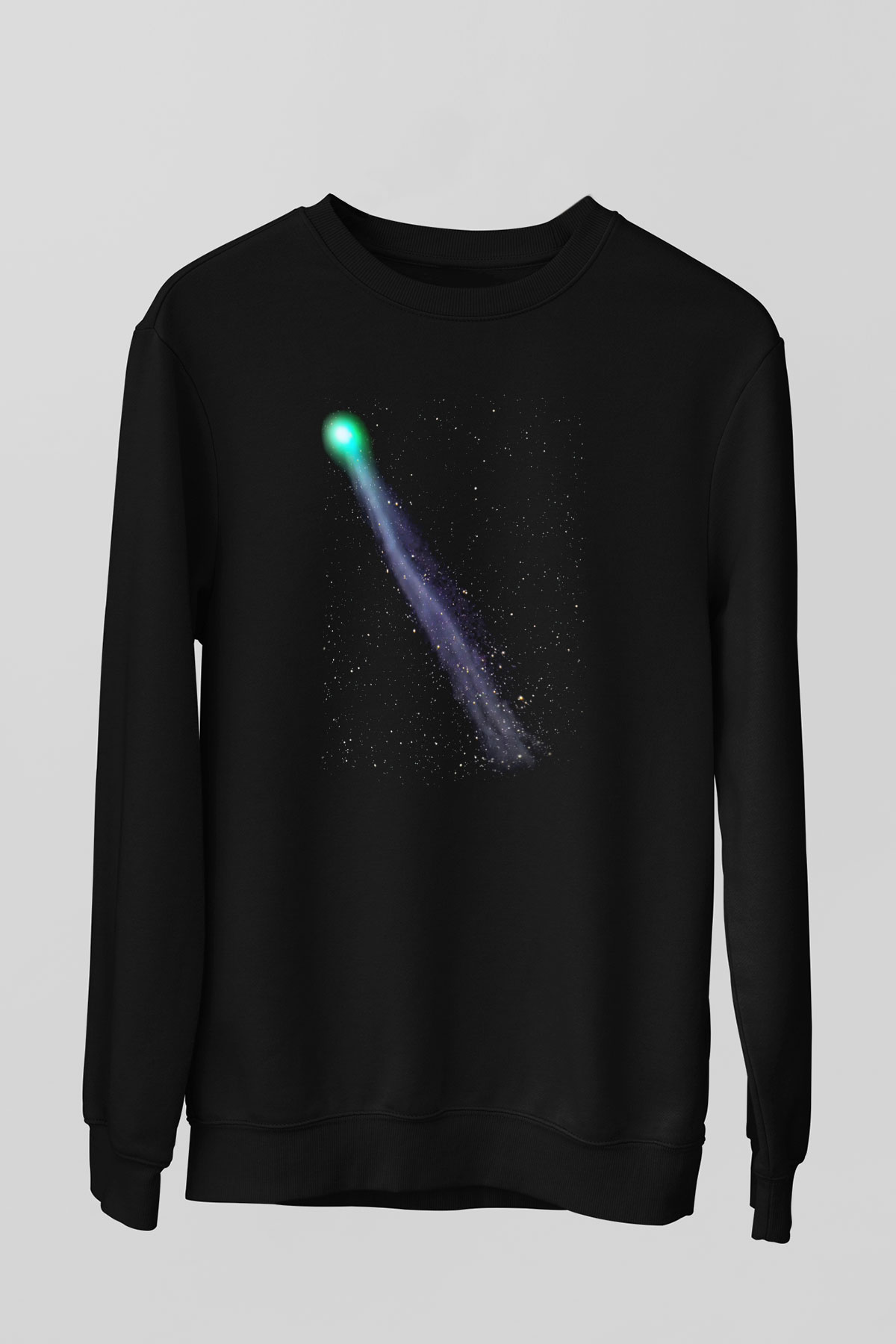 Kuyruklu yıldız Siyah Unisex Sweatshirt