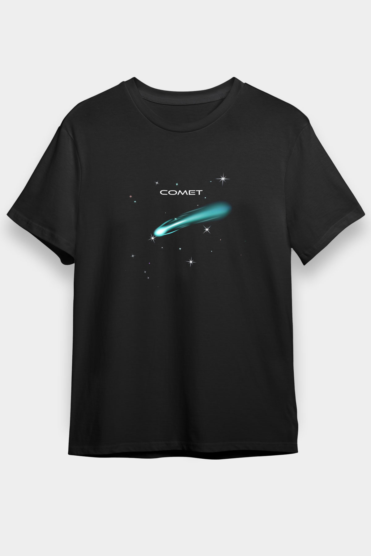 Kuyruklu yıldız Siyah Unisex Tişört T-Shirt - TişörtFabrikası
