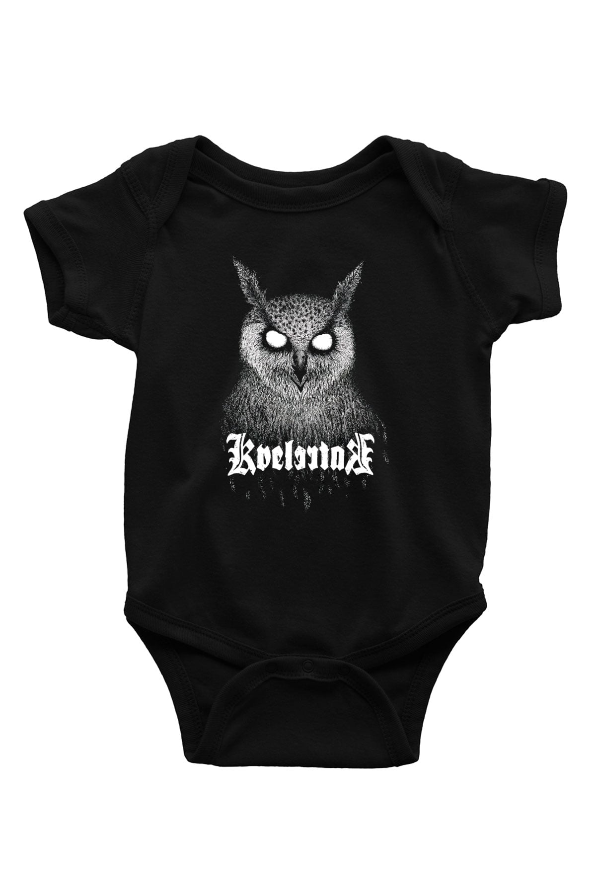 Kvelertak Baskılı Siyah Bebek Body - Zıbın