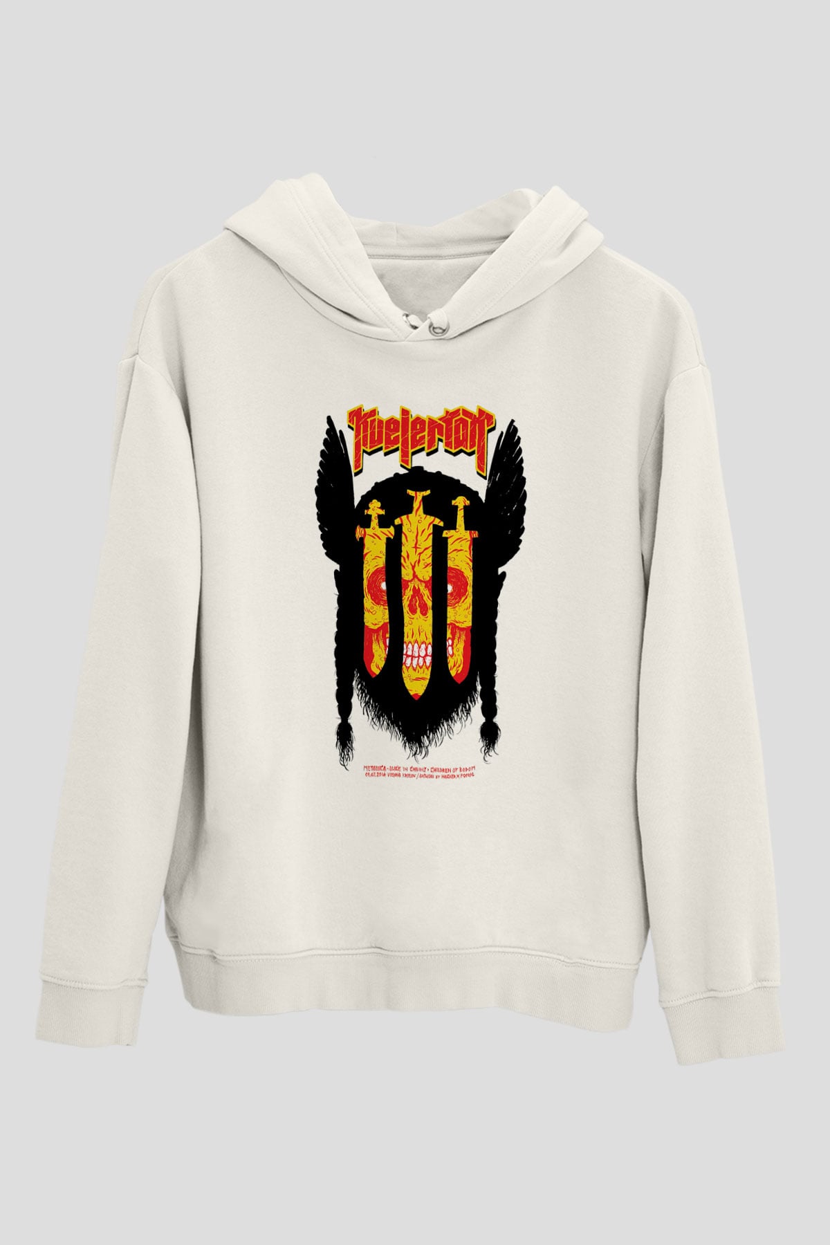 Kvelertak Beyaz Unisex Kapşonlu Sweatshirt