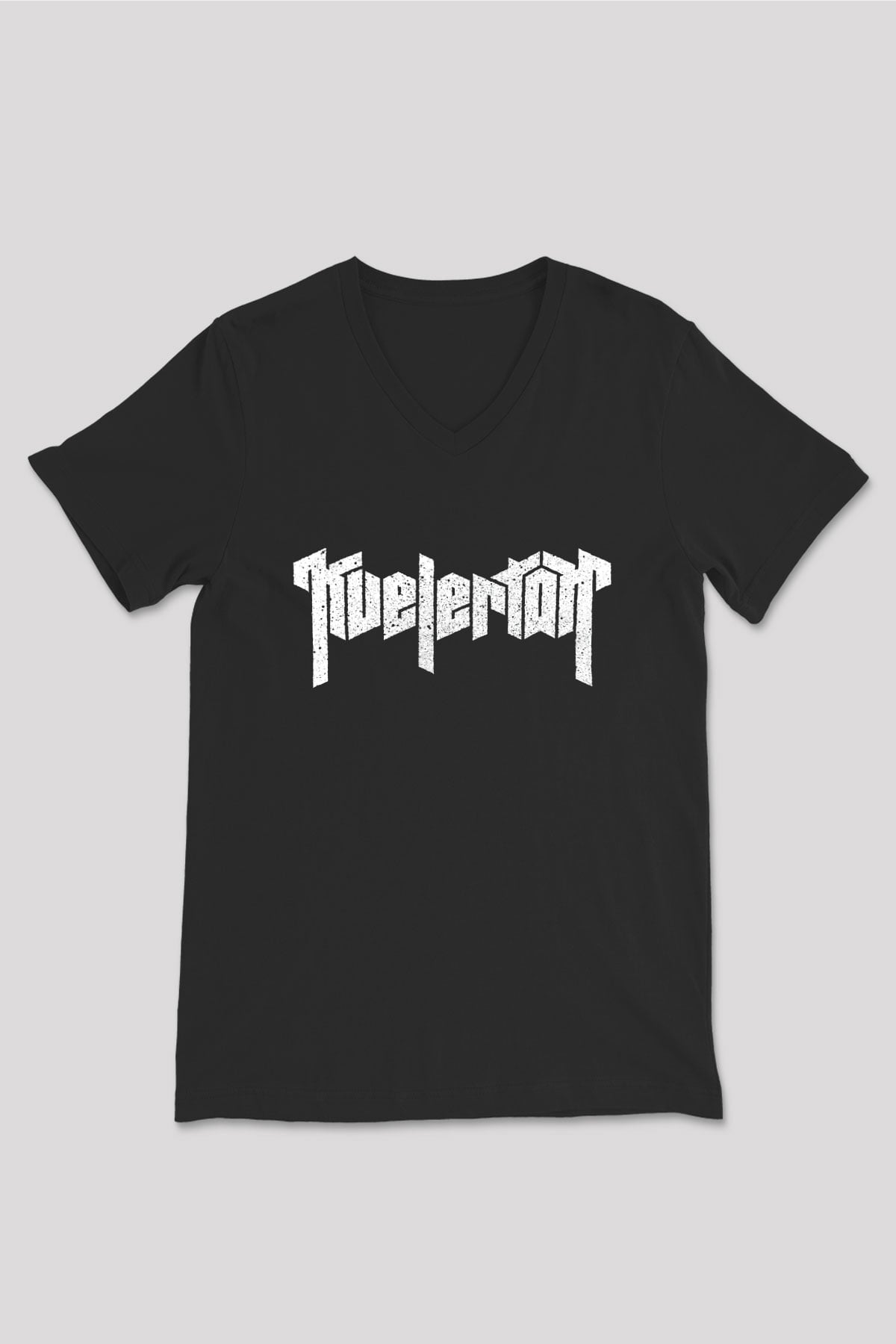 Kvelertak Siyah Unisex V Yaka Tişört T-Shirt