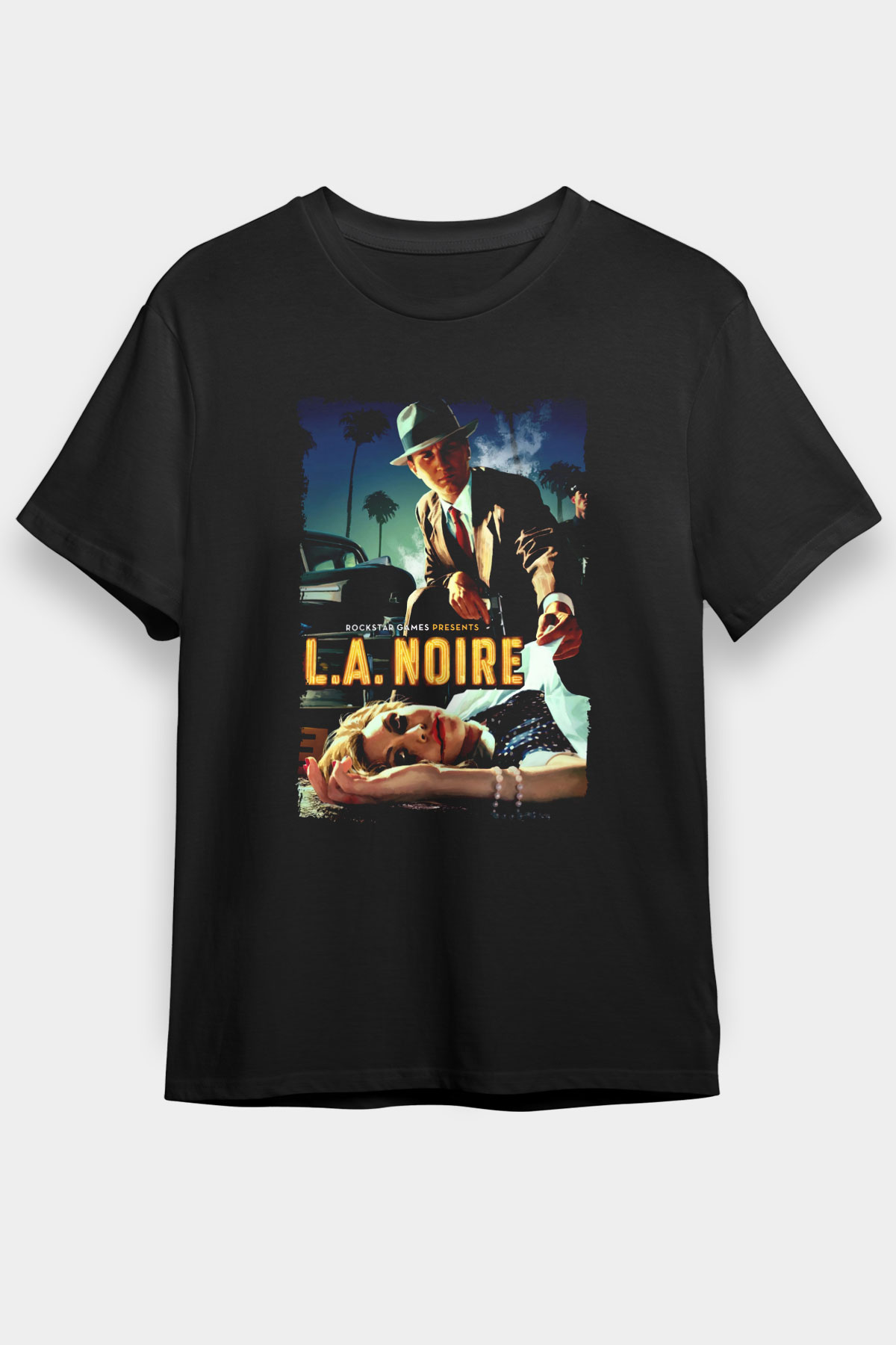 L.A. Noire Black Unisex Graphic Tee - STREETWEAR