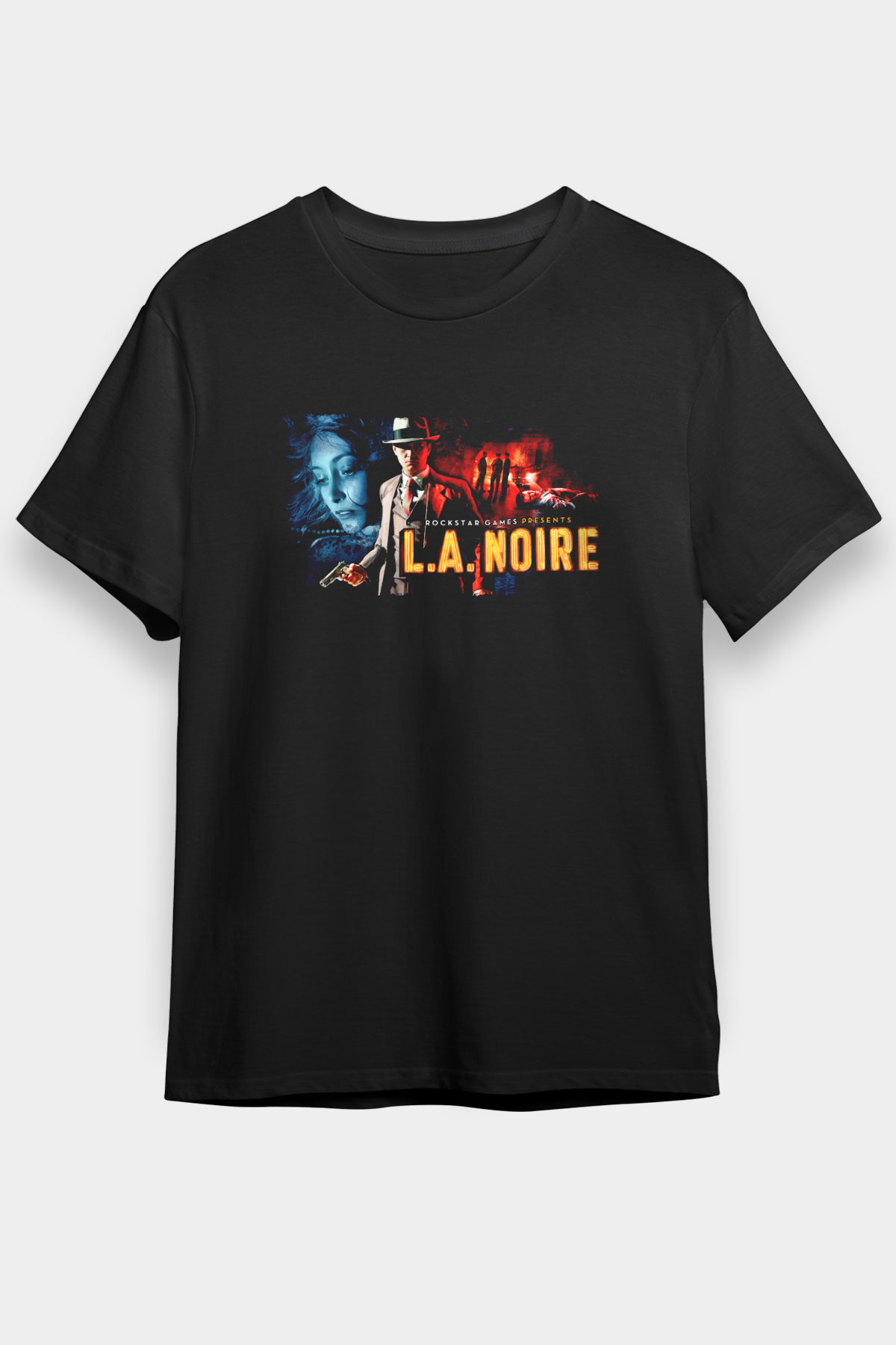 L.A. Noire Black Unisex Graphic Tee - STREETWEAR