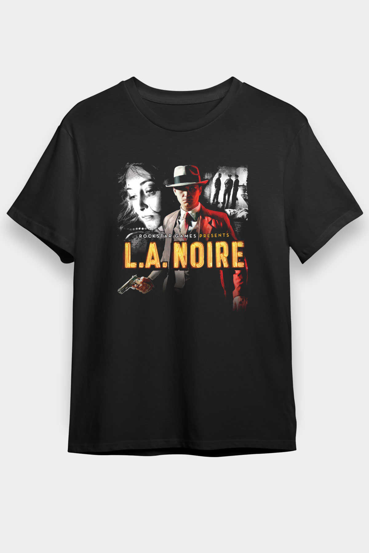 L.A. Noire Black Unisex Graphic Tee - STREETWEAR