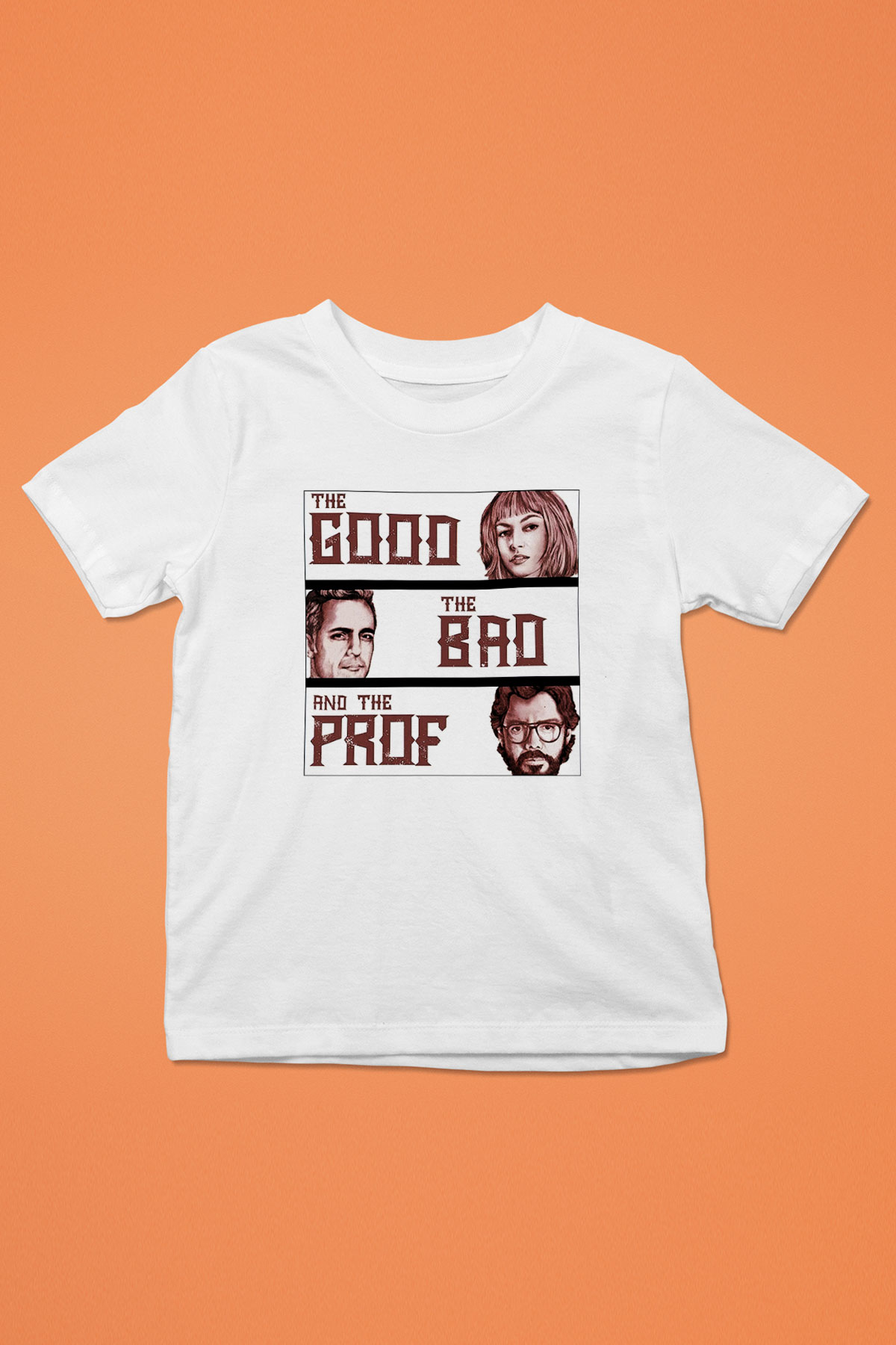 La casa de papel Baskılı Beyaz Unisex Çocuk Tişört