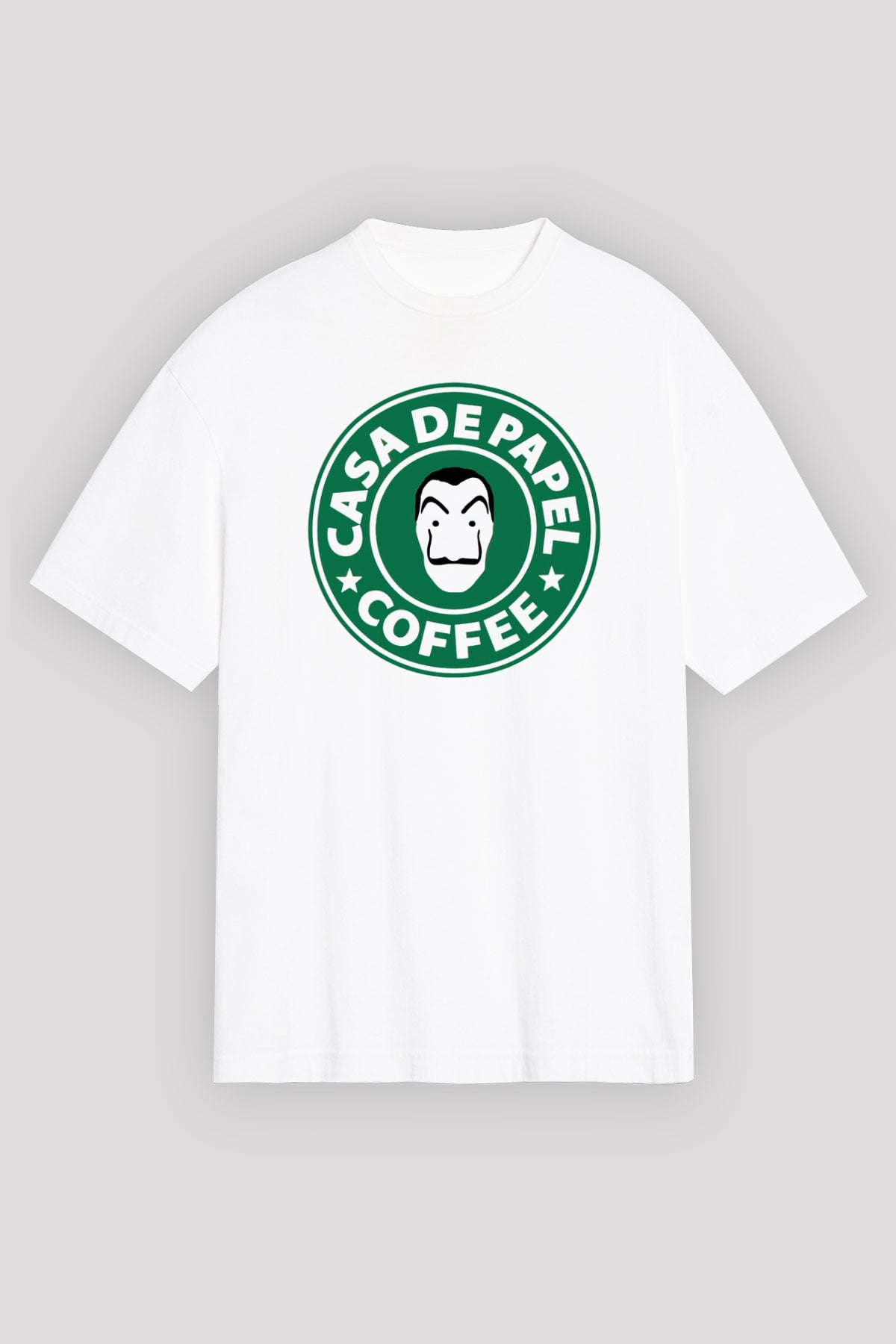 La casa de papel Beyaz Unisex Oversize Tişört T-Shirt