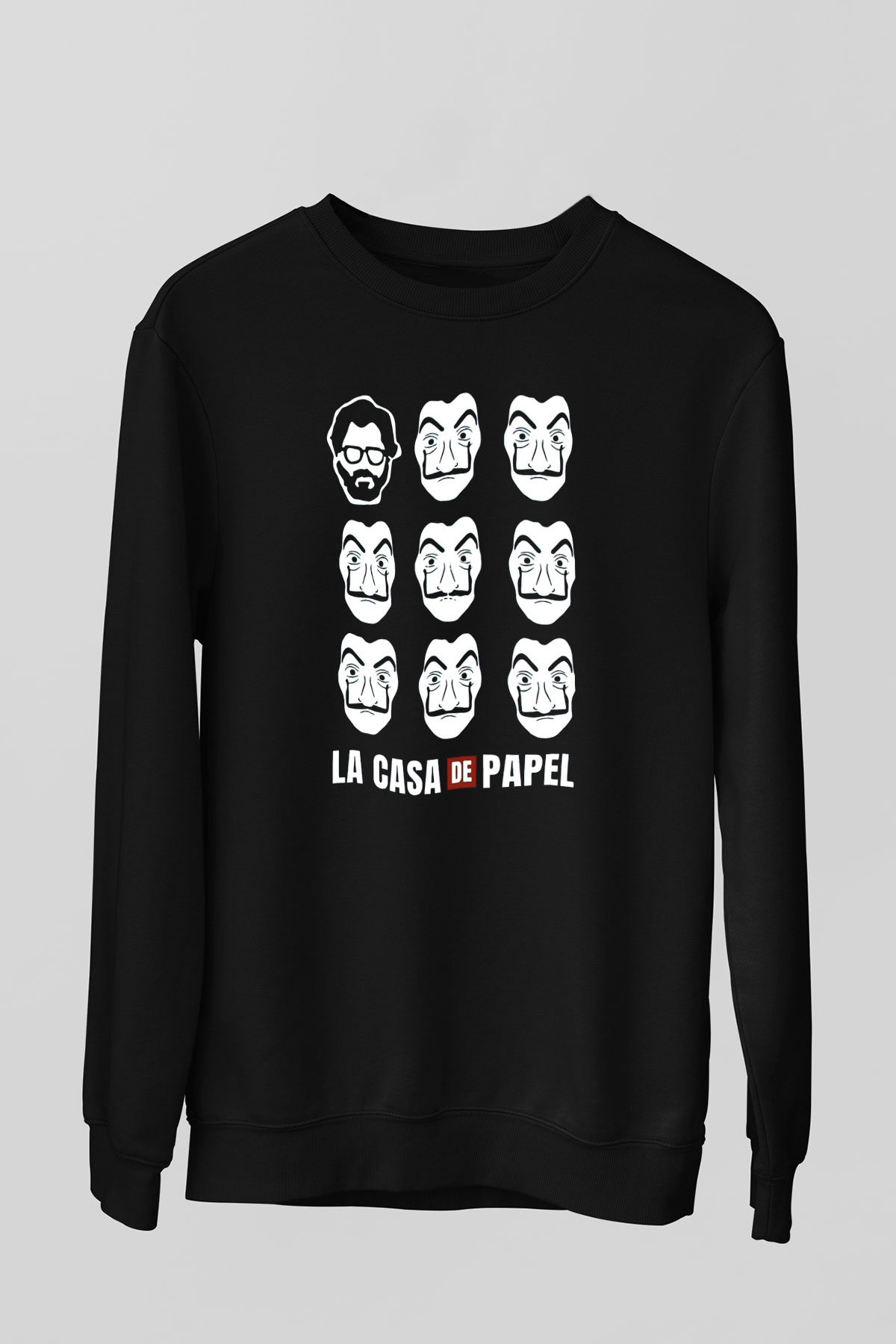 La casa de papel Siyah Unisex Sweatshirt