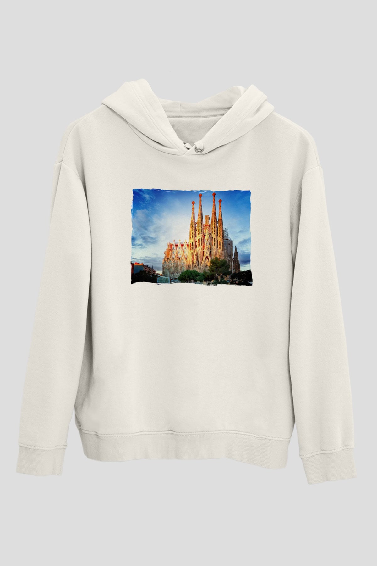 La Sagrada Familia Beyaz Unisex Hoodie