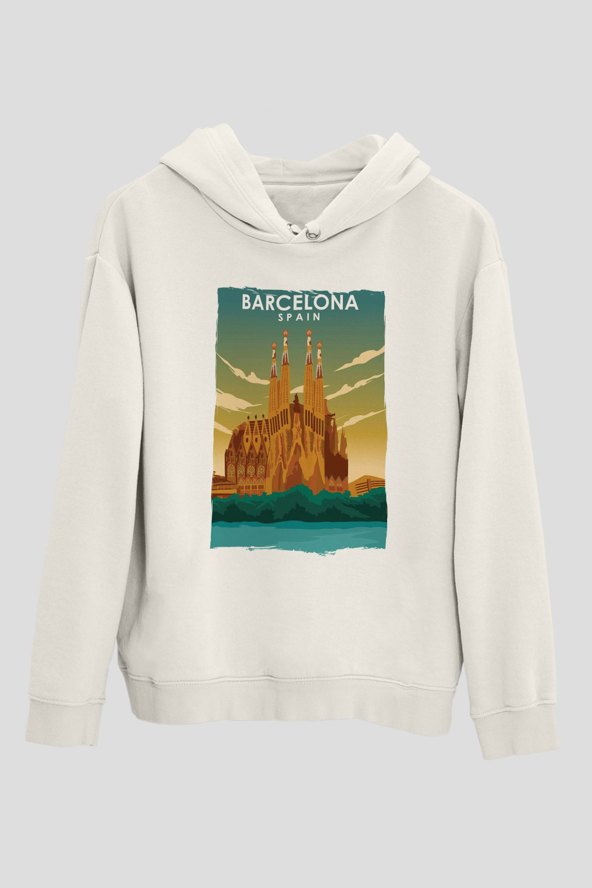 La Sagrada Familia Beyaz Unisex Hoodie
