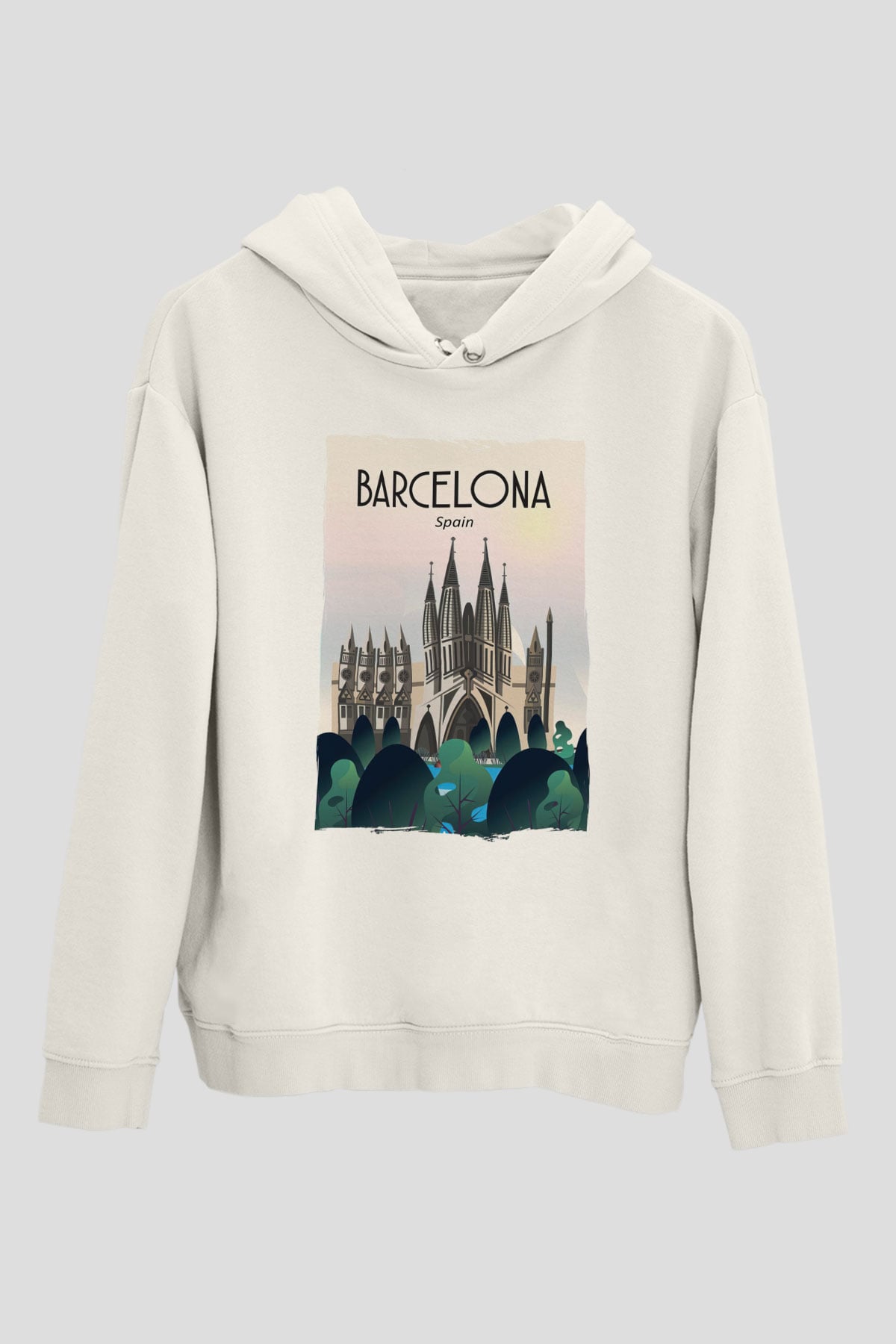 La Sagrada Familia Beyaz Unisex Hoodie