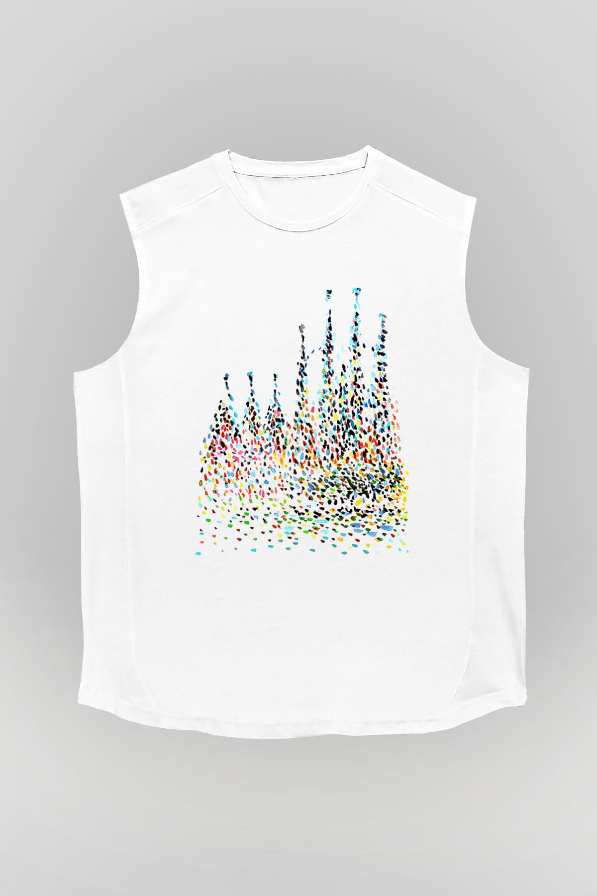 La Sagrada Familia Beyaz Unisex Kolsuz Tişört