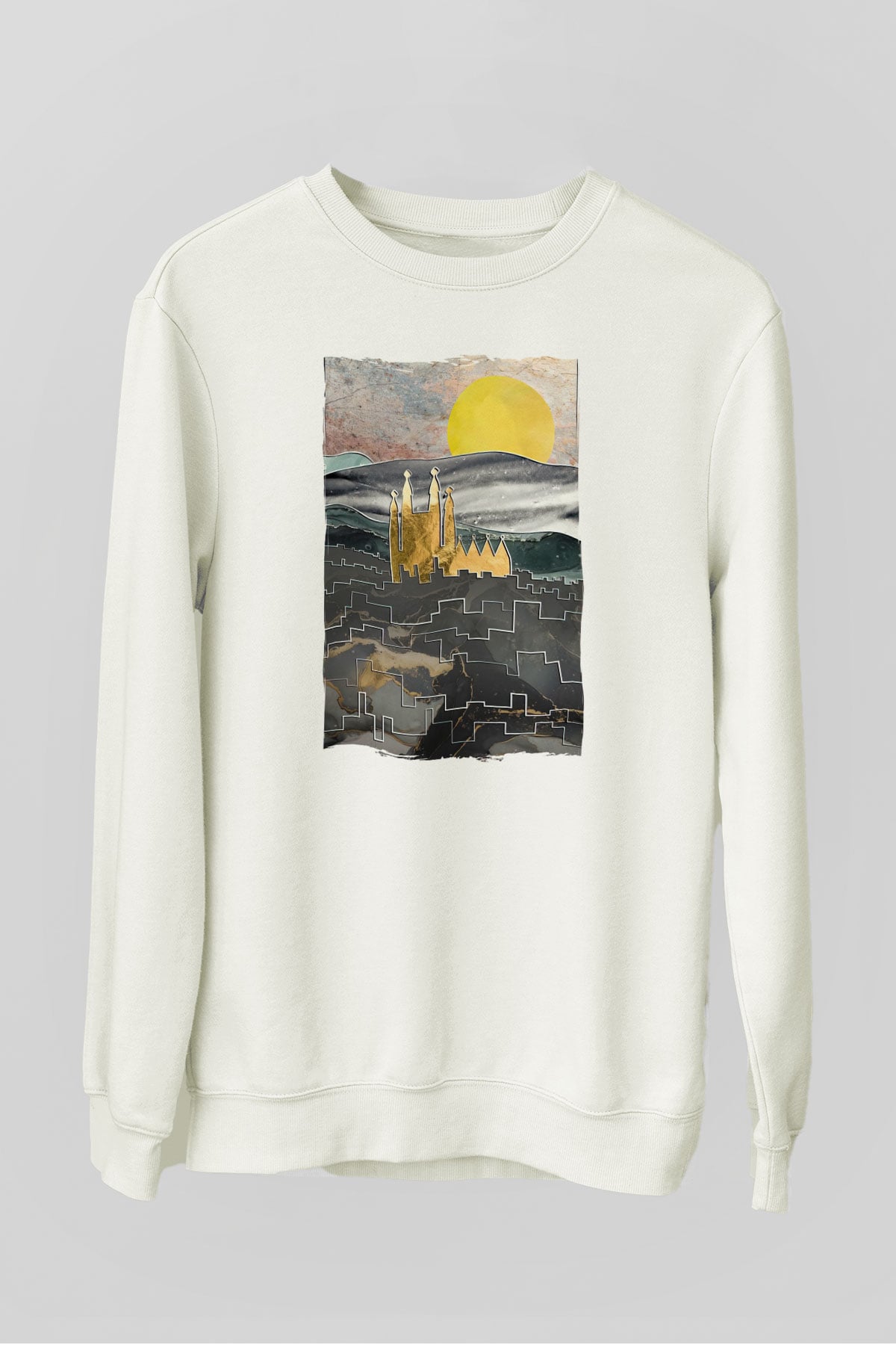 La Sagrada Familia Beyaz Unisex Sweatshirt