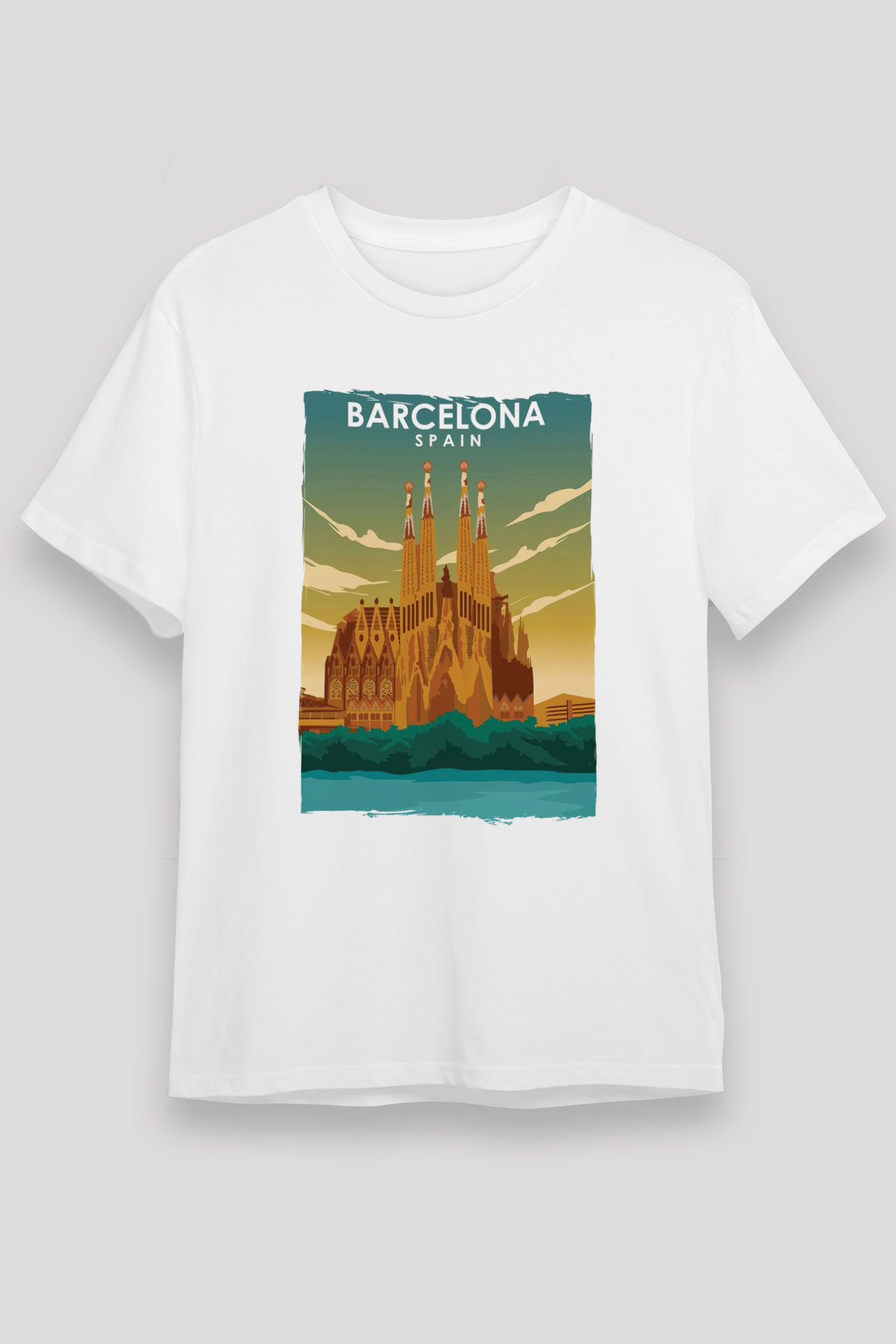 La Sagrada Familia Beyaz Unisex Tişört T-Shirt - TişörtFabrikası