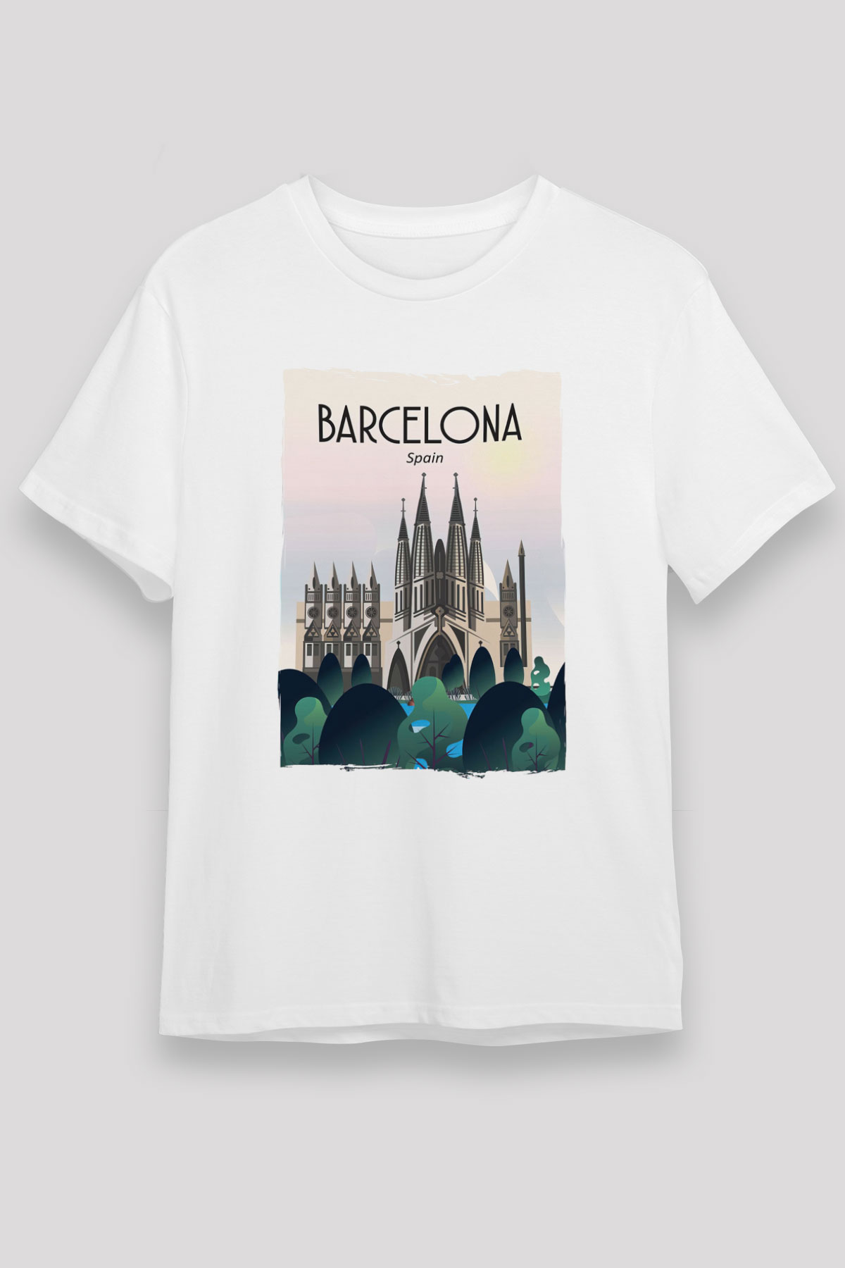 La Sagrada Familia Beyaz Unisex Tişört T-Shirt - TişörtFabrikası