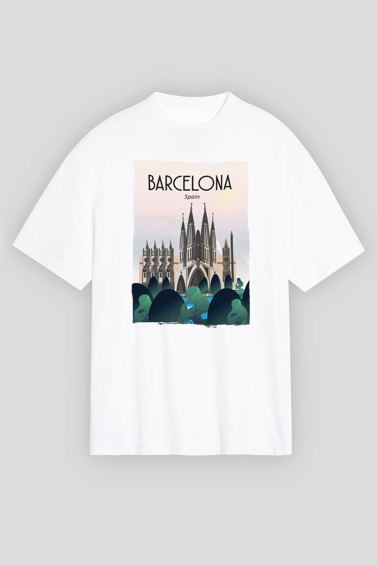 La Sagrada Familia Beyaz Unisex Tişört T-Shirt - TişörtFabrikası