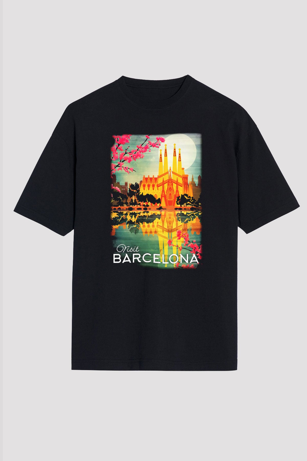 La Sagrada Familia Siyah Unisex Oversize Tişört T-Shirt