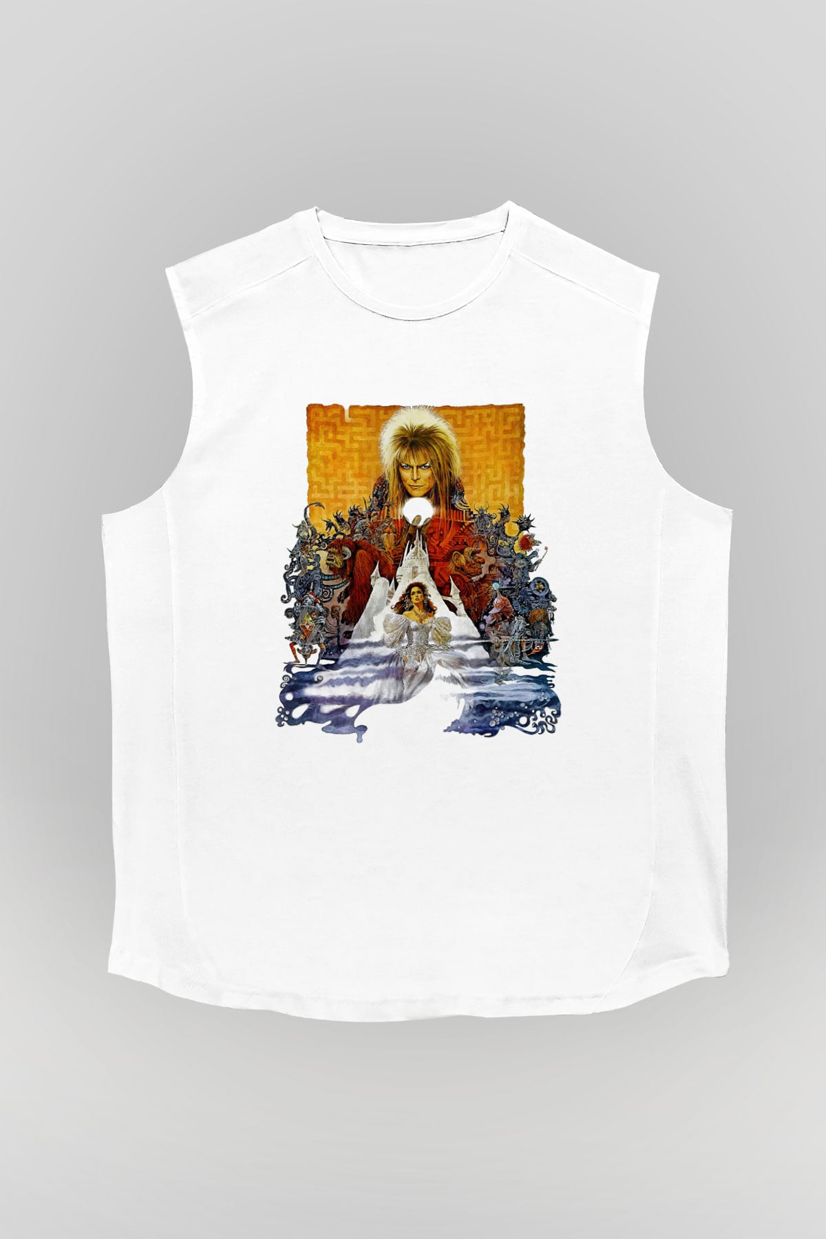 Labyrinth Beyaz Unisex Kolsuz Tişört