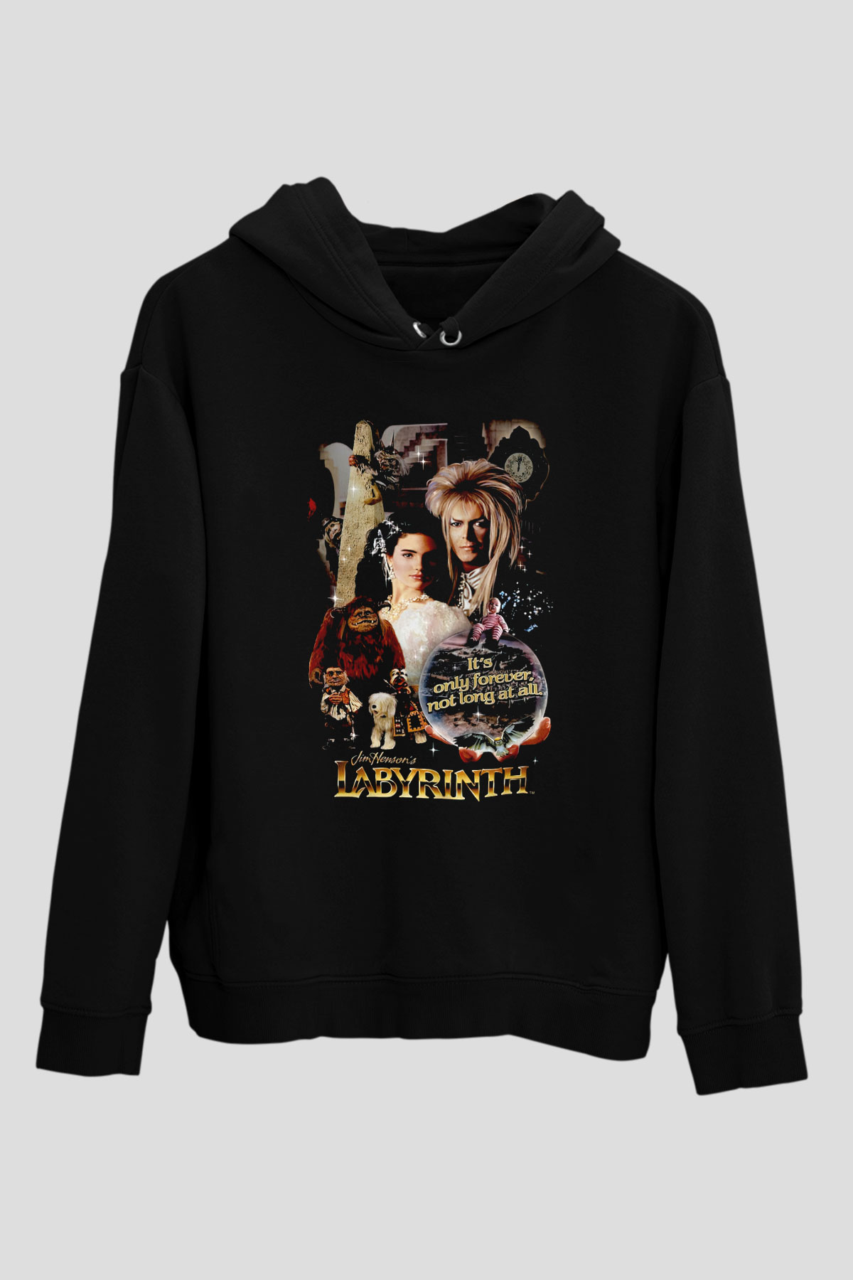 Labyrinth Siyah Unisex Hoodie