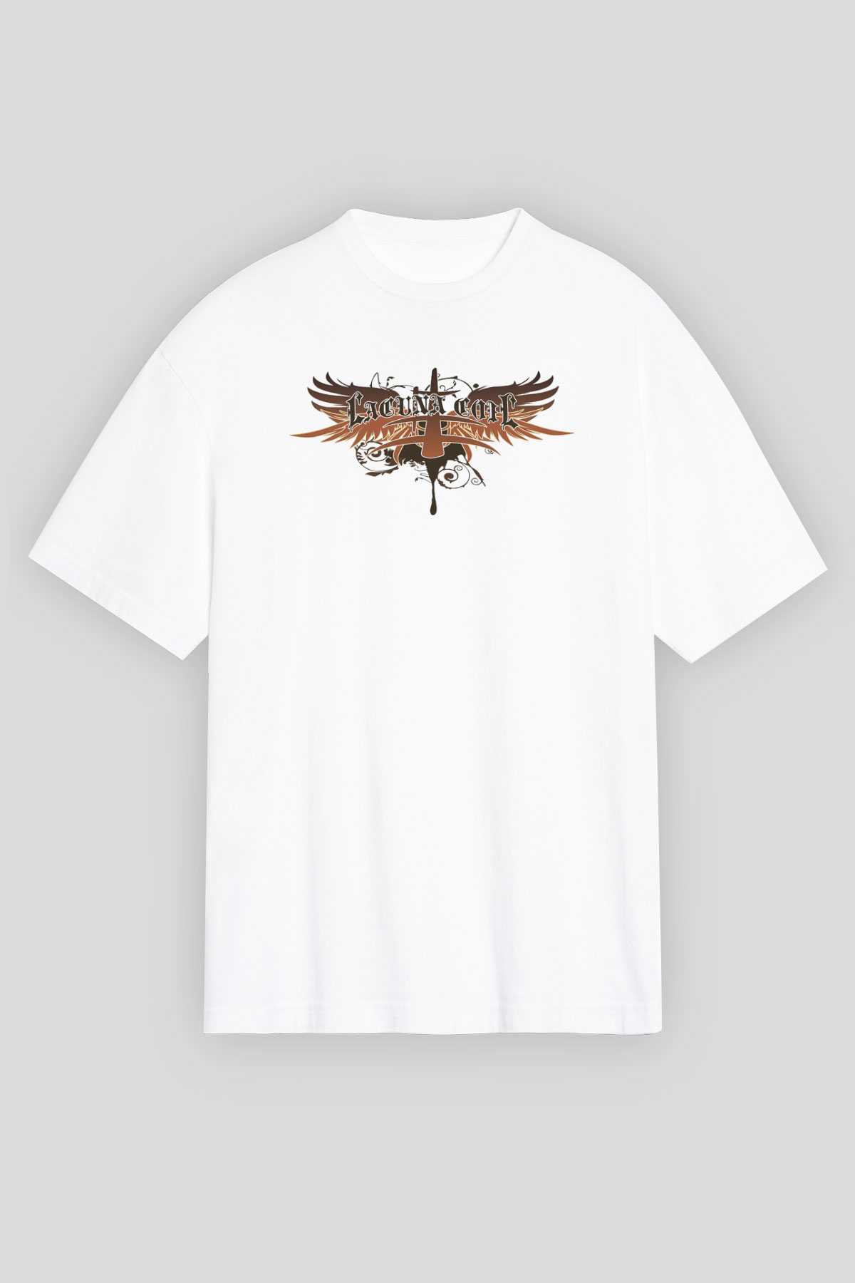 Lacuna Coil Beyaz Unisex Oversize Tişört T-Shirt