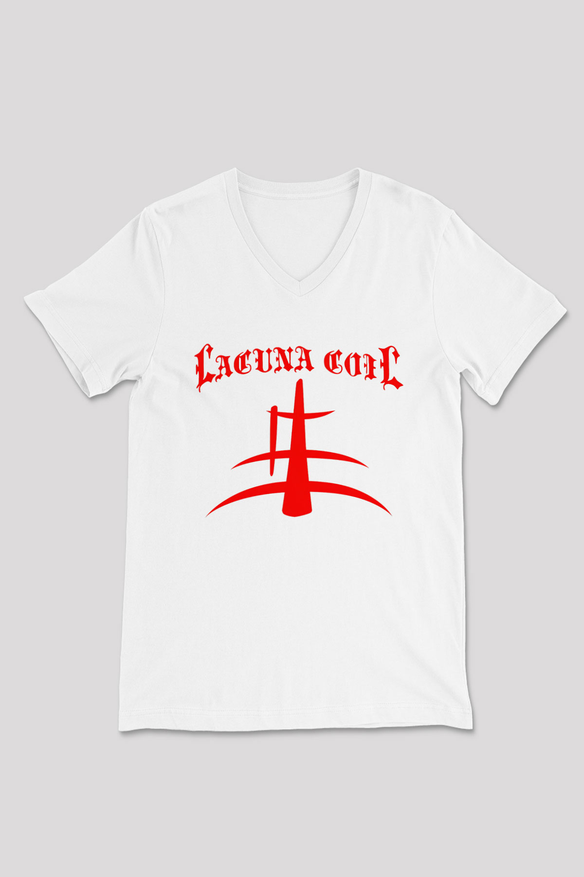 Lacuna Coil Beyaz Unisex V Yaka Tişört T-Shirt