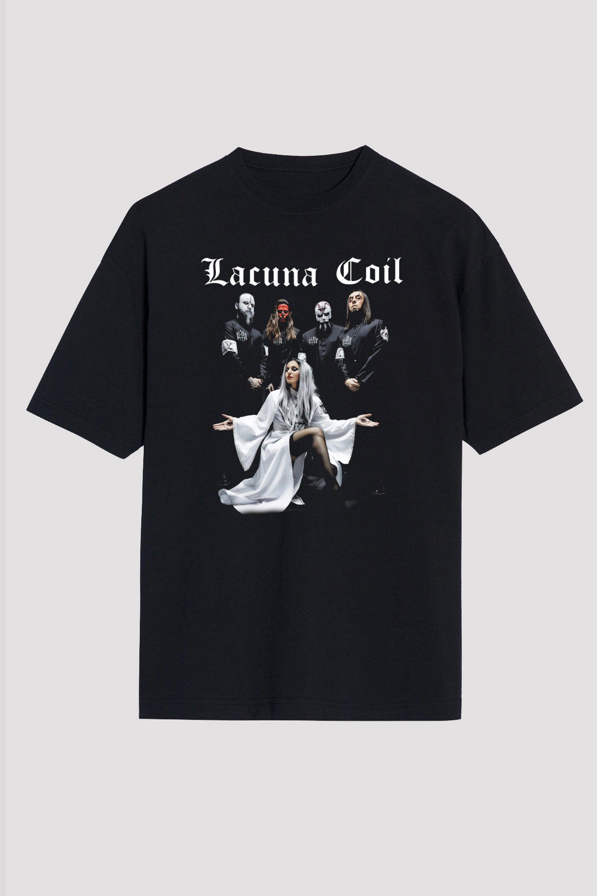 Lacuna Coil Siyah Unisex Oversize Tişört T-Shirt