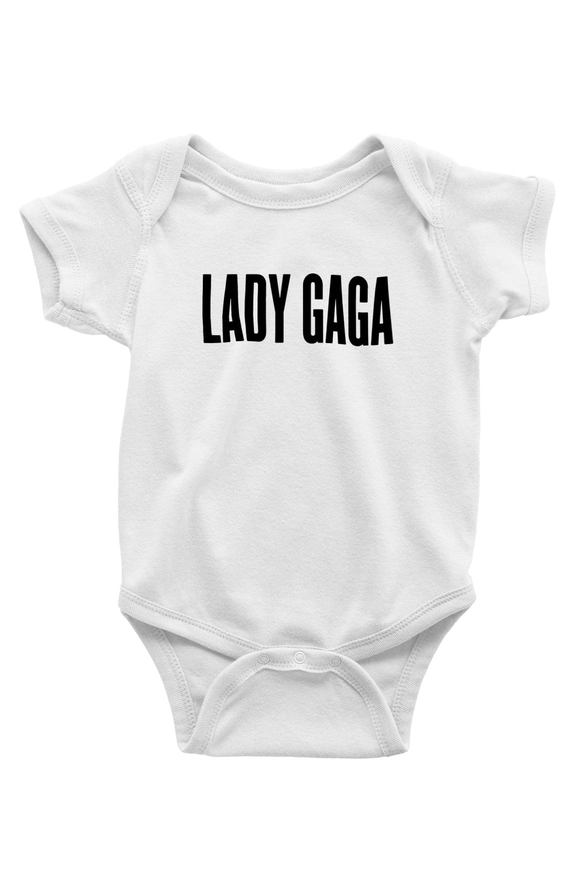 Lady Gaga Baskılı Beyaz Unisex Bebek Body - Zıbın
