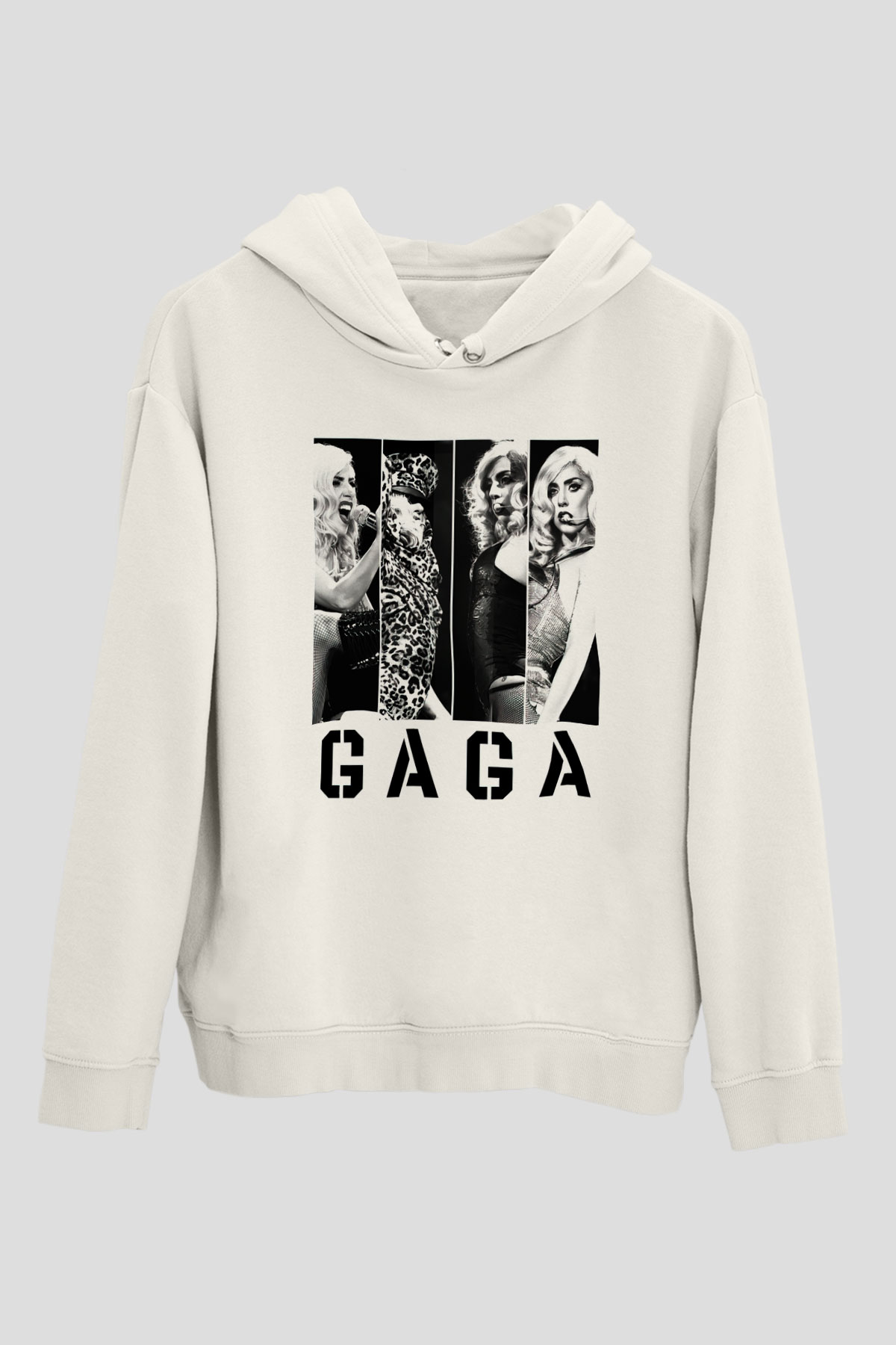 Lady Gaga Beyaz Unisex Kapşonlu Sweatshirt