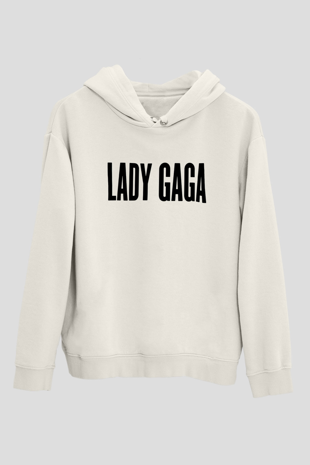Lady Gaga Beyaz Unisex Kapşonlu Sweatshirt