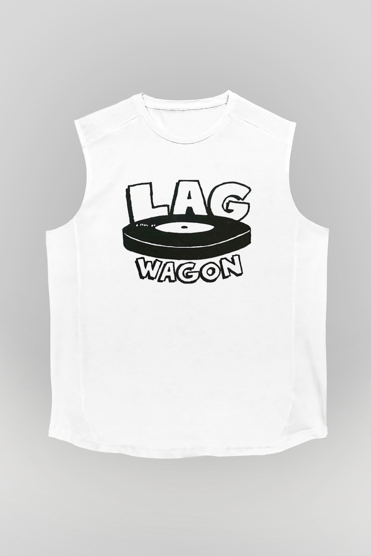 Lagwagon Baskılı Beyaz Unisex Kolsuz Tişört - Tshirt