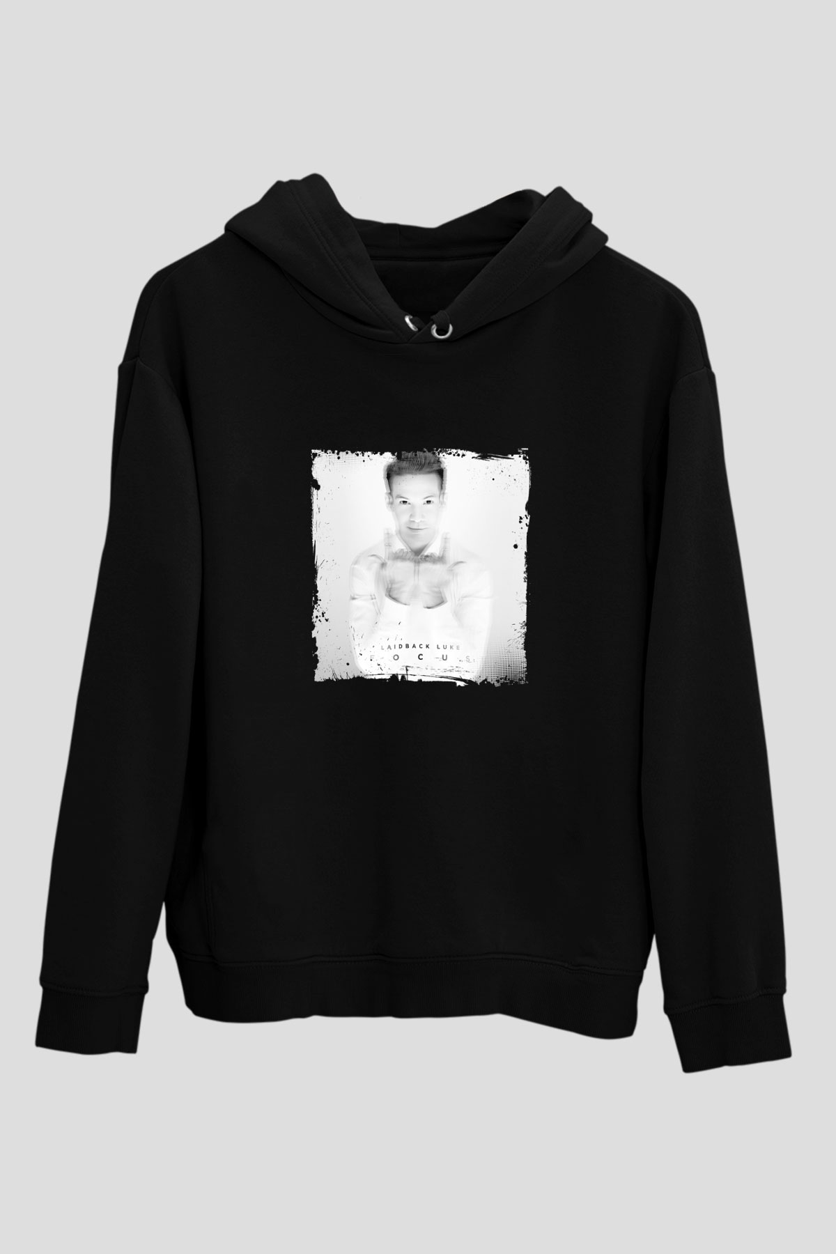Laidback Luke Baskılı Unisex Siyah Hoodie