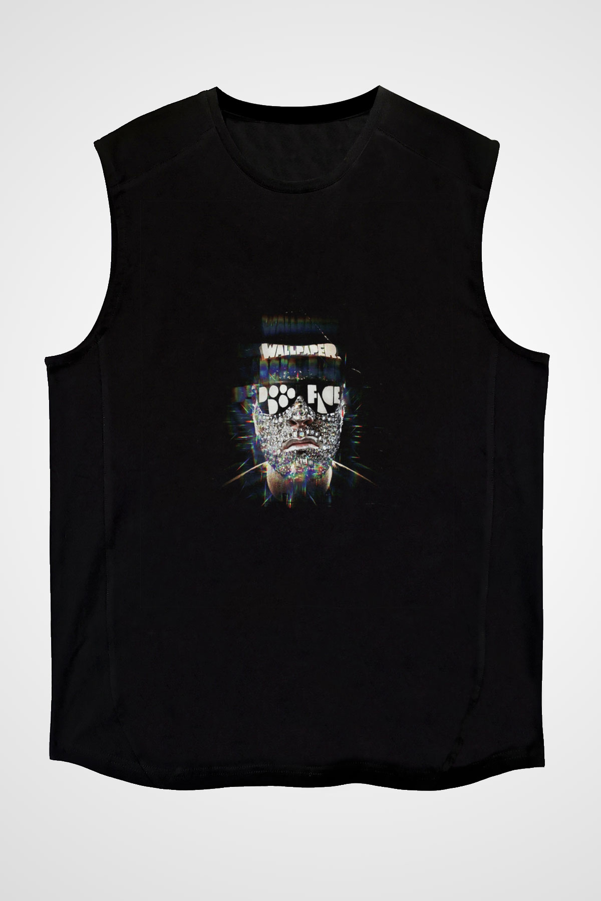 Laidback Luke Baskılı Unisex Siyah Kolsuz Tişört