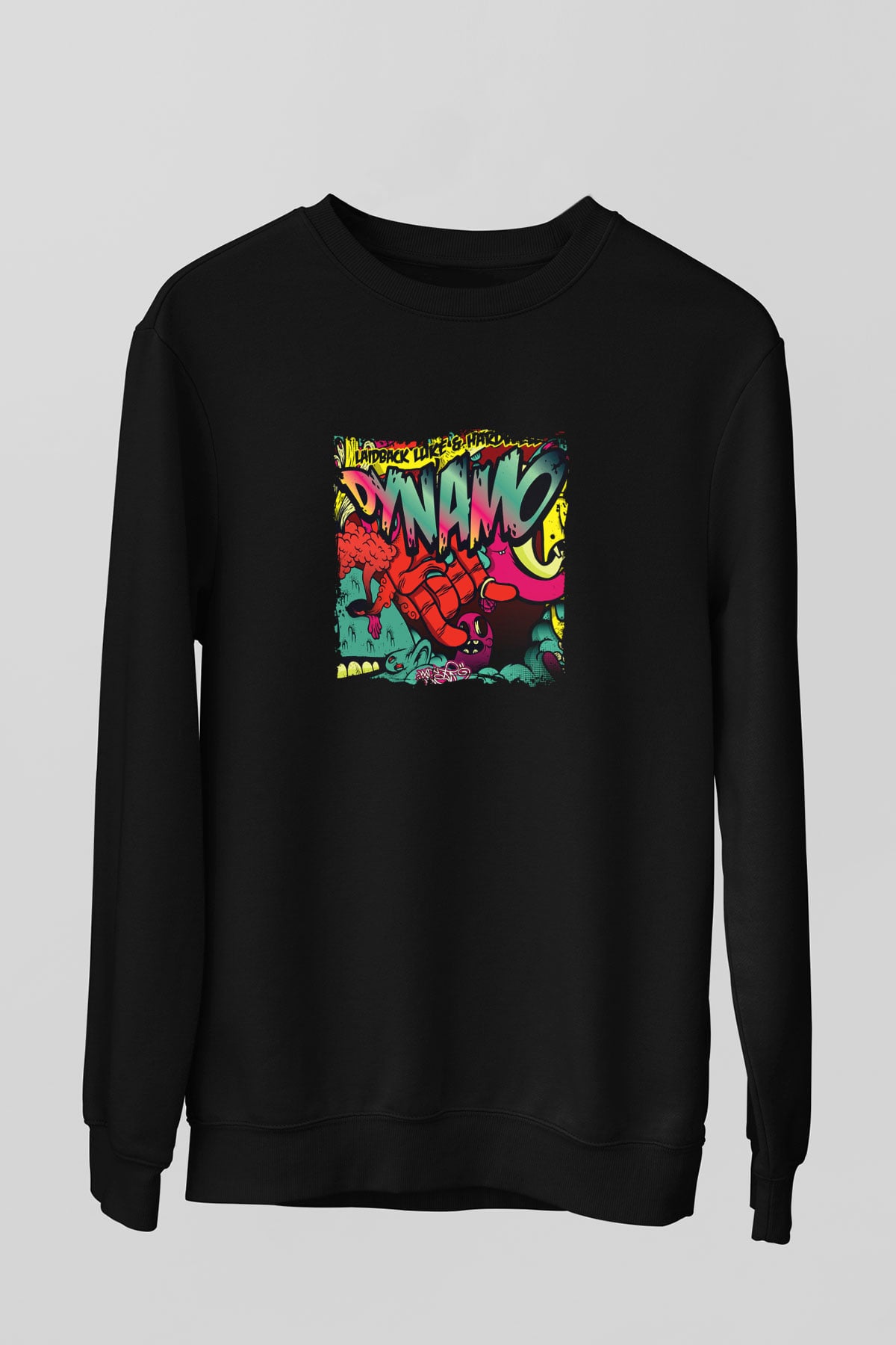 Laidback Luke Baskılı Unisex Siyah Sweatshirt