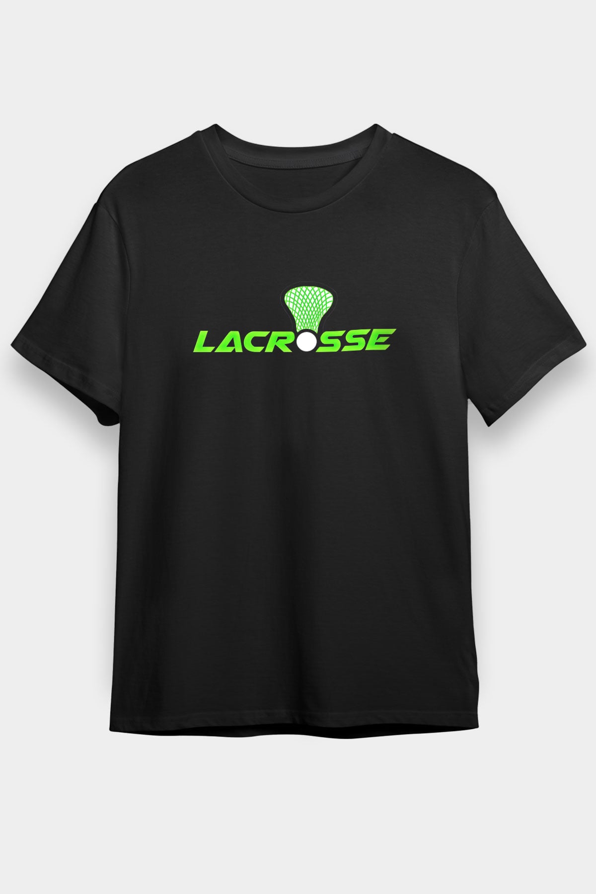 Lakros Baskılı Unisex Siyah Tişört - Tshirt