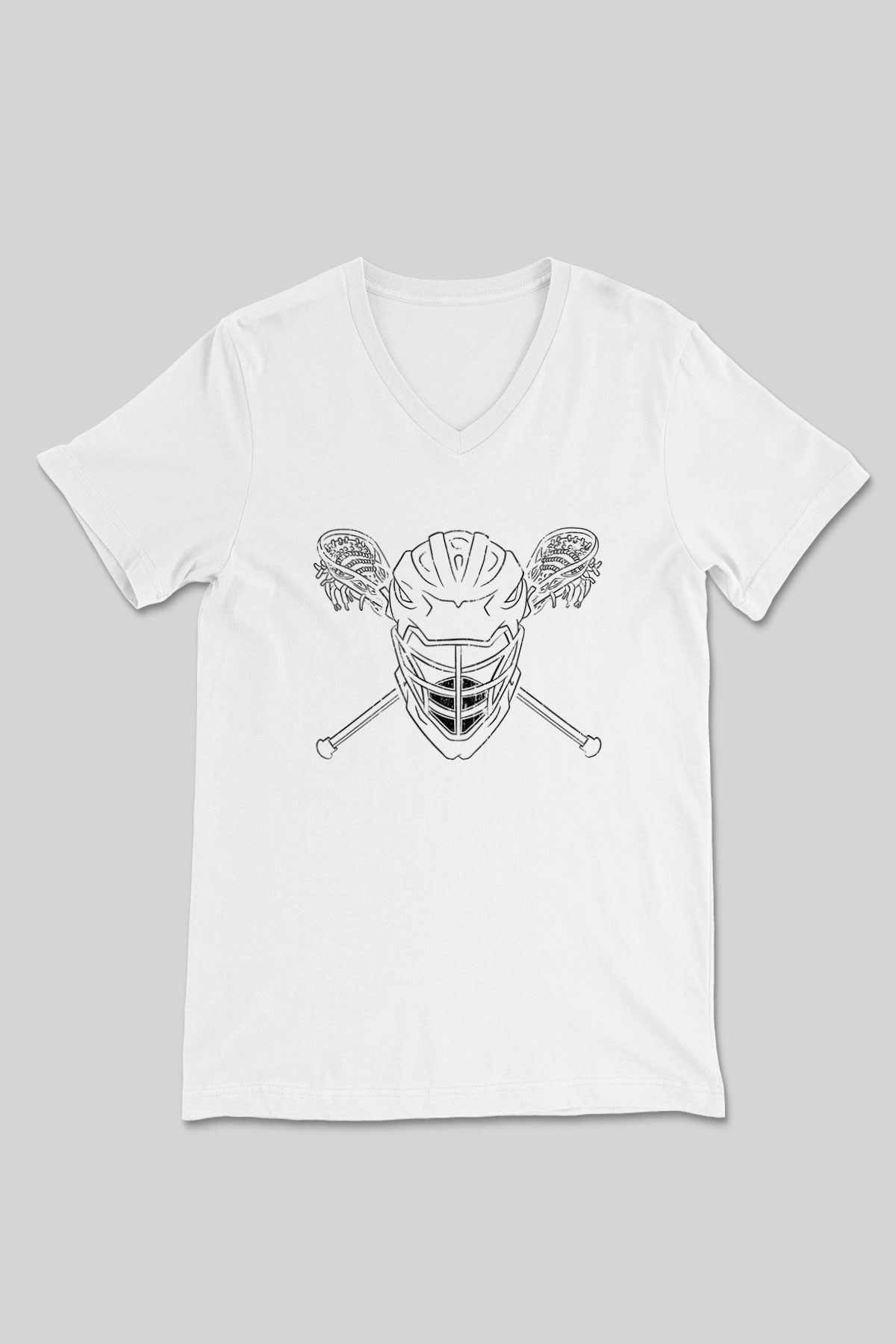 Lakros Baskılı Unisex V Yaka Tişört - Tshirt