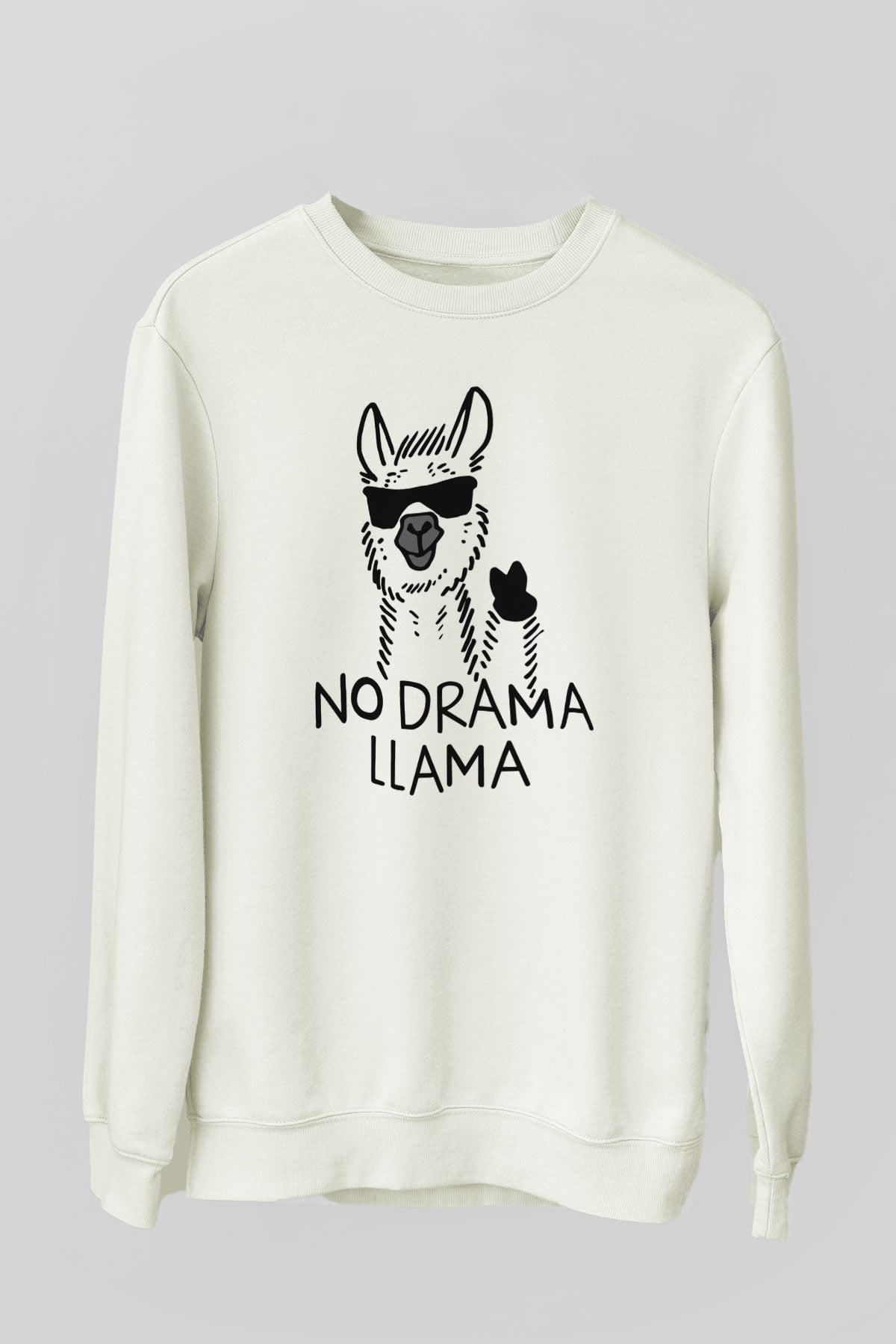 Lama Beyaz Unisex Sweatshirt