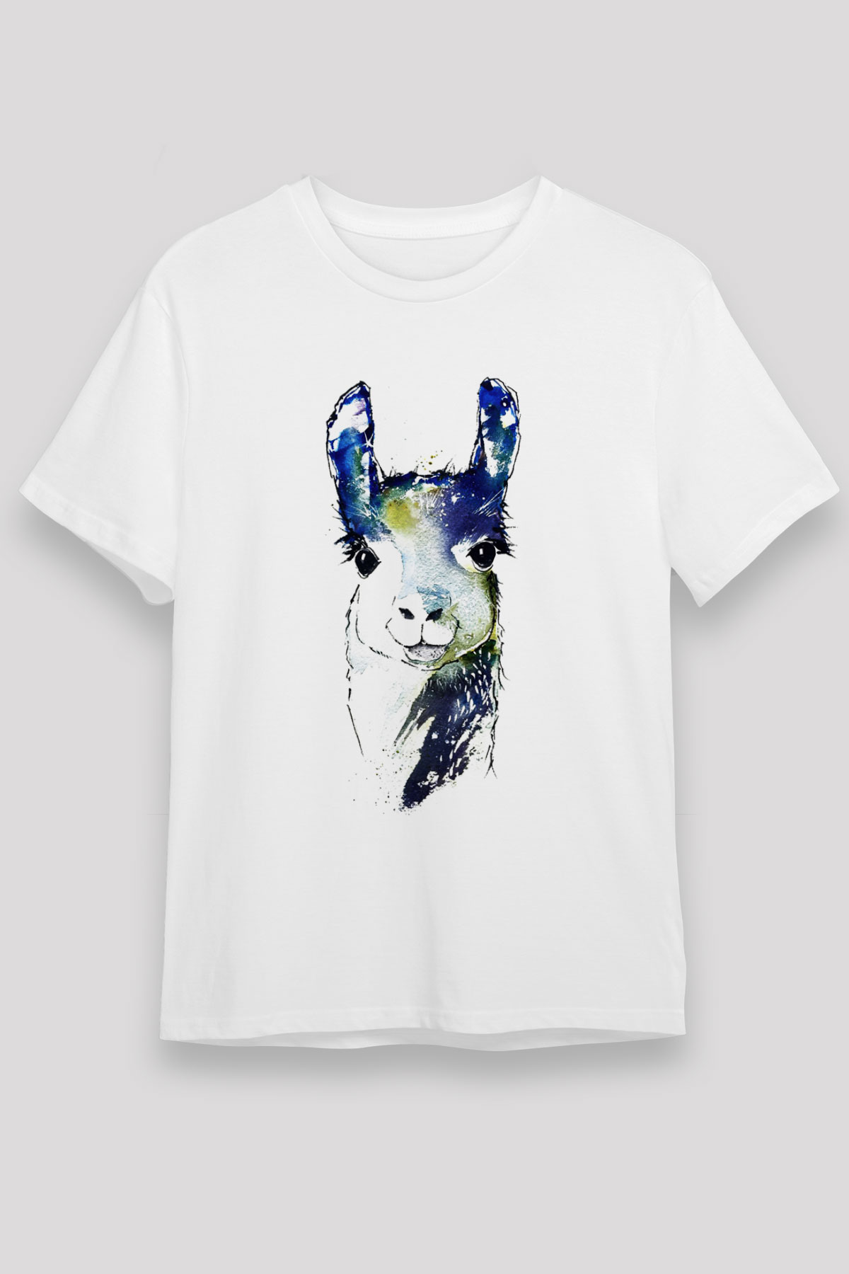 Lama Beyaz Unisex Tişört T-Shirt - TişörtFabrikası